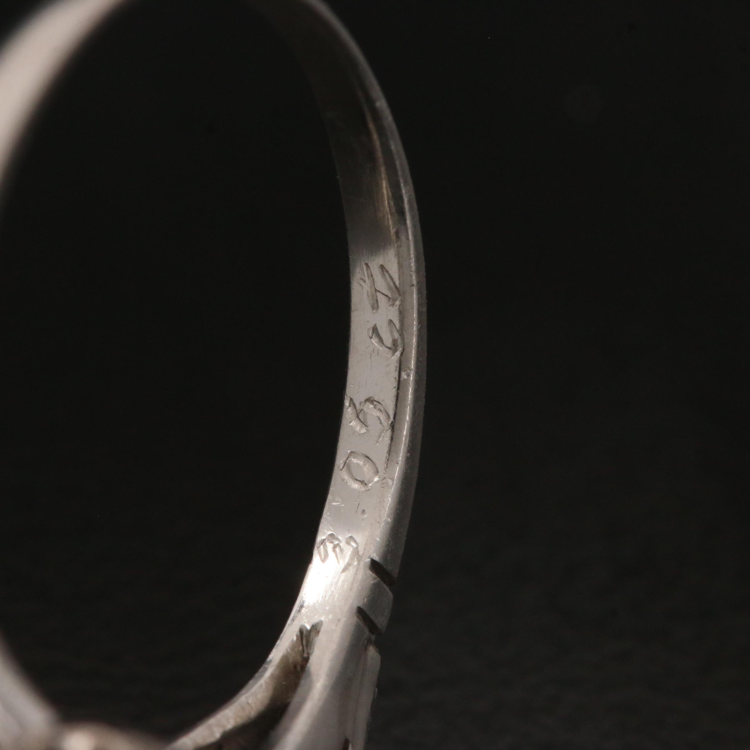 Art Deco Platinum 3.63 CTW Diamond and Blue Sapphire Ring