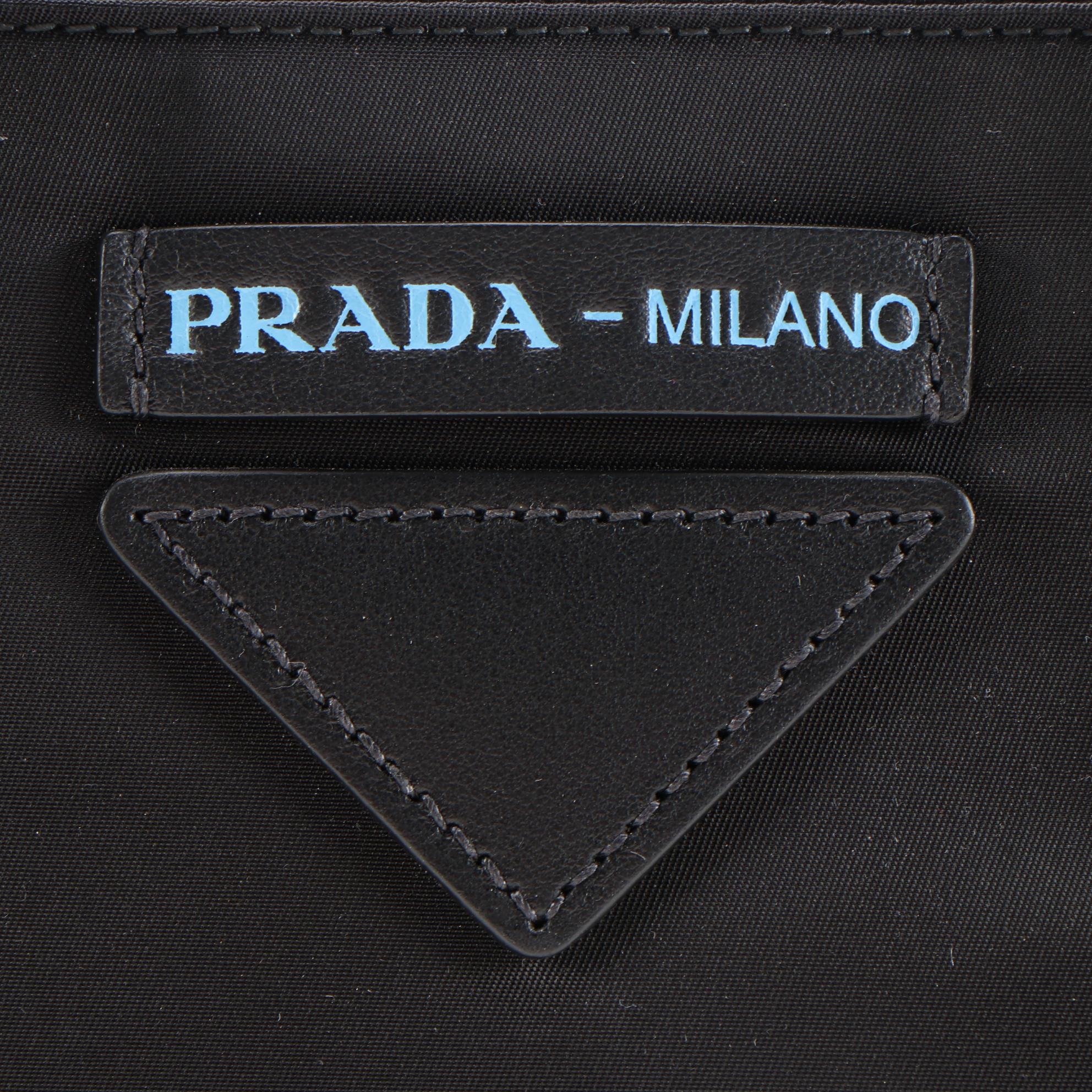 Prada Concept Double Zip Satchel in Noir Tessuto Nylon and Leather