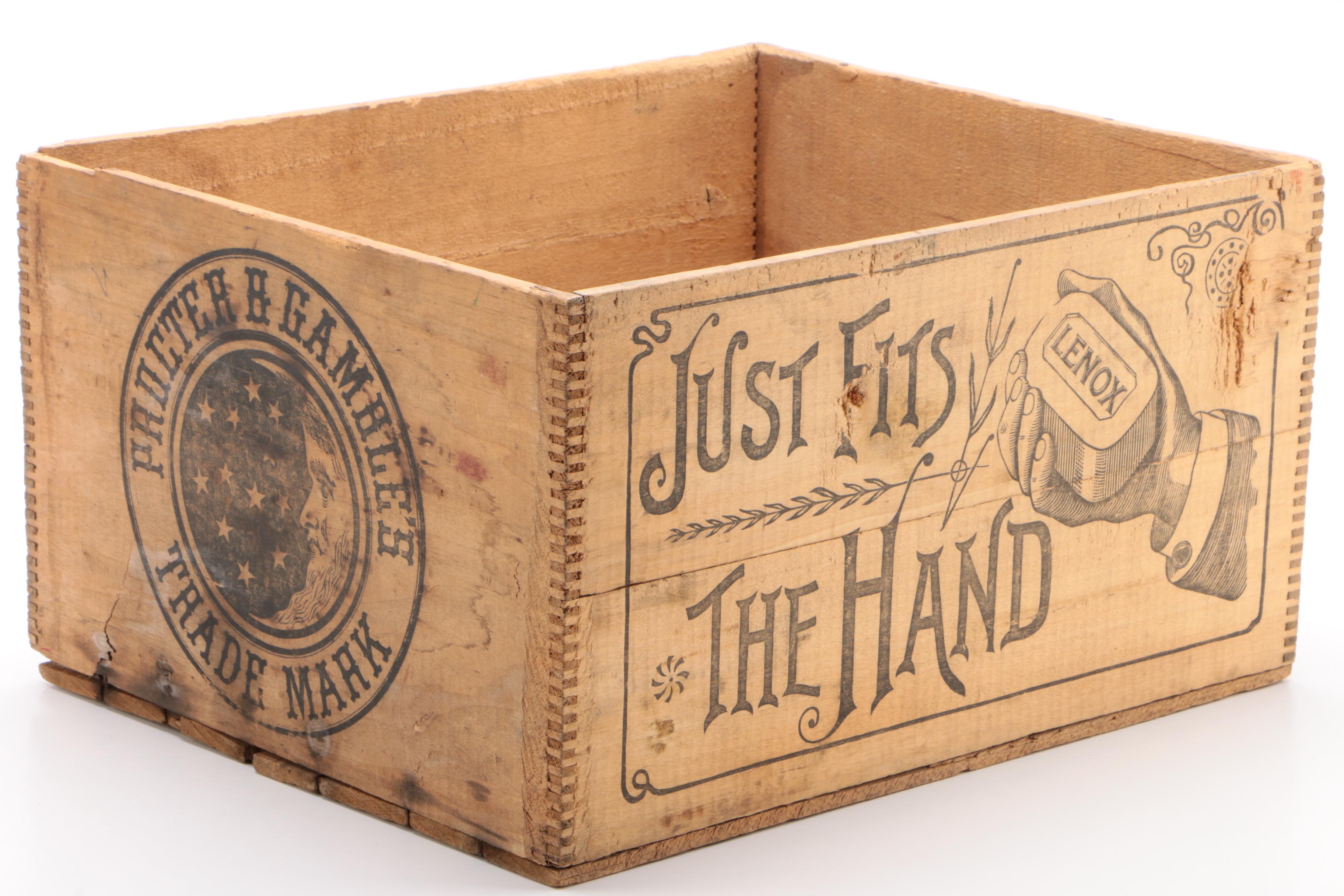 Procter & Gamble "Lenox Soap"  Wooden Box Joint Crate