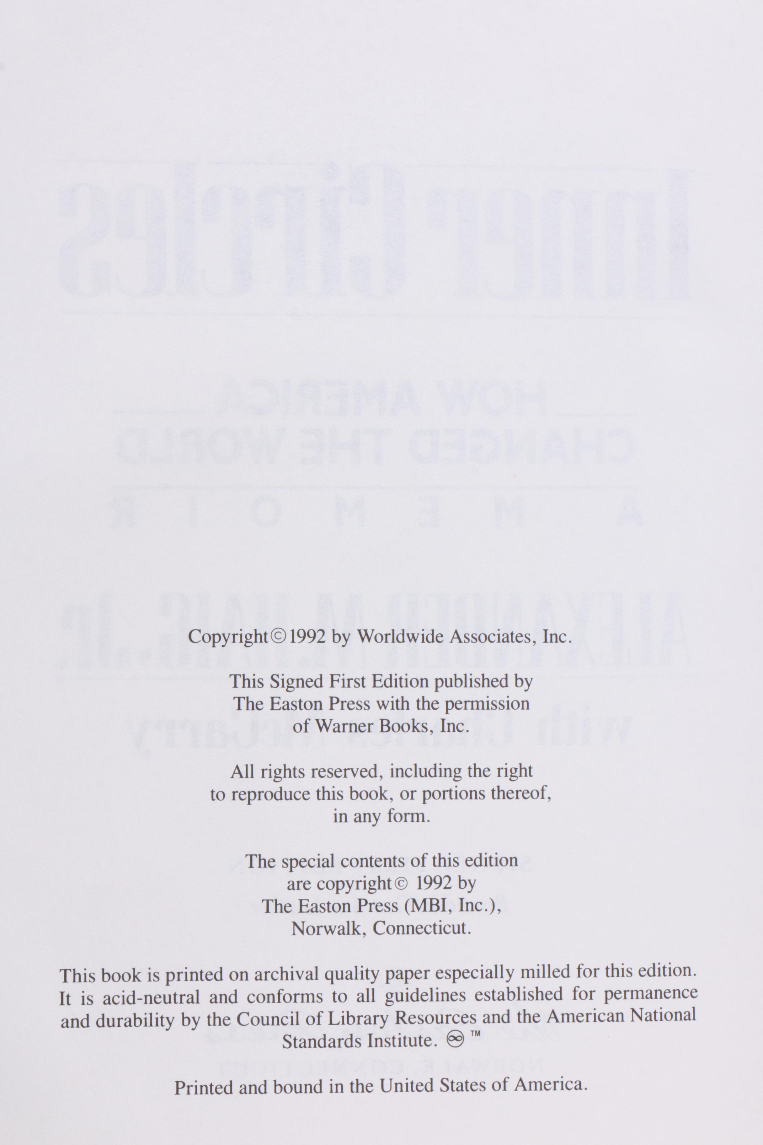 Easton Press Signed First Edition "Inner Circles" by Alexander M. Haig Jr., 1992