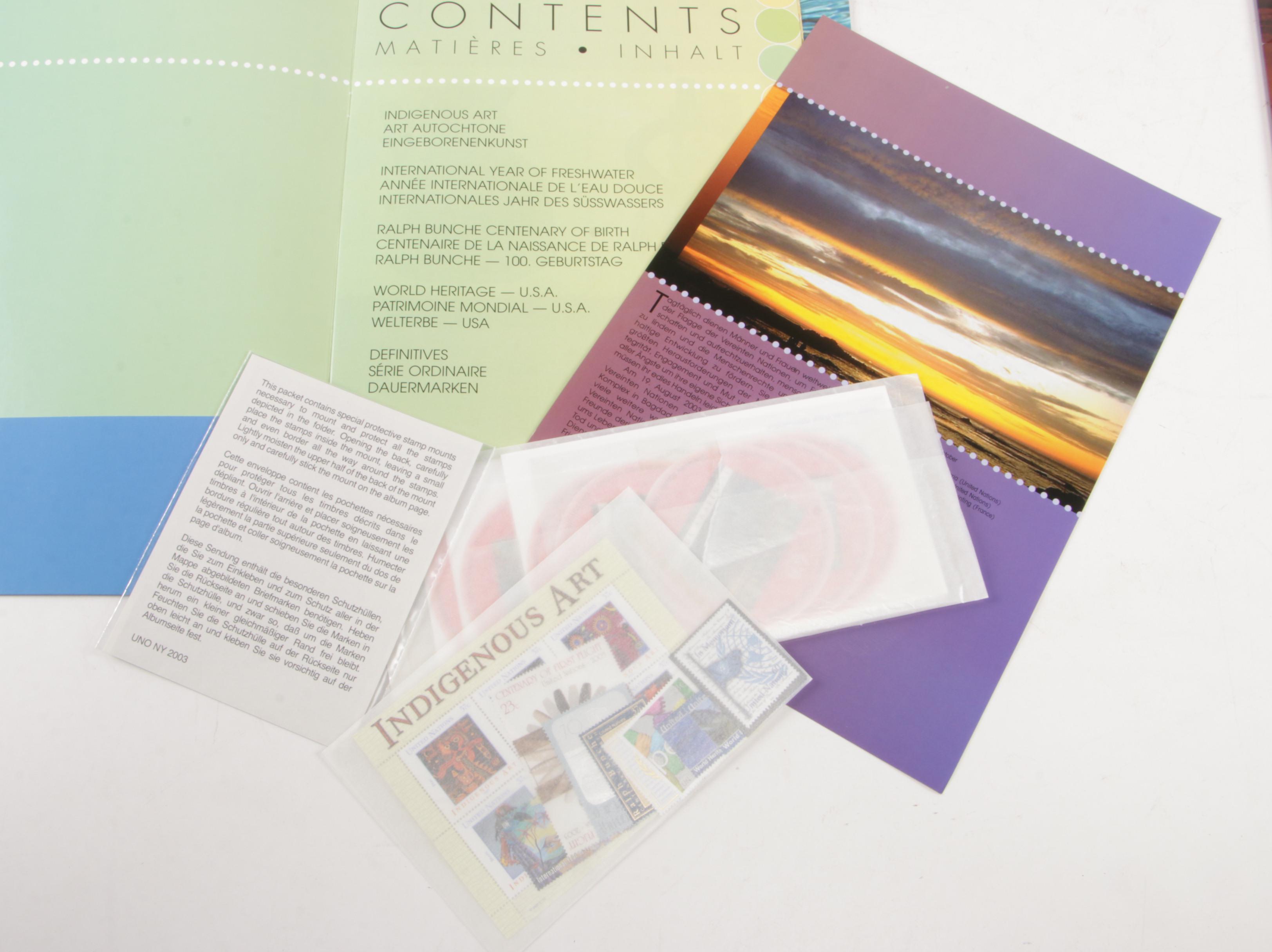 Seventeen Modern United Nations Commemorative Stamp Sets with Accompanying Books