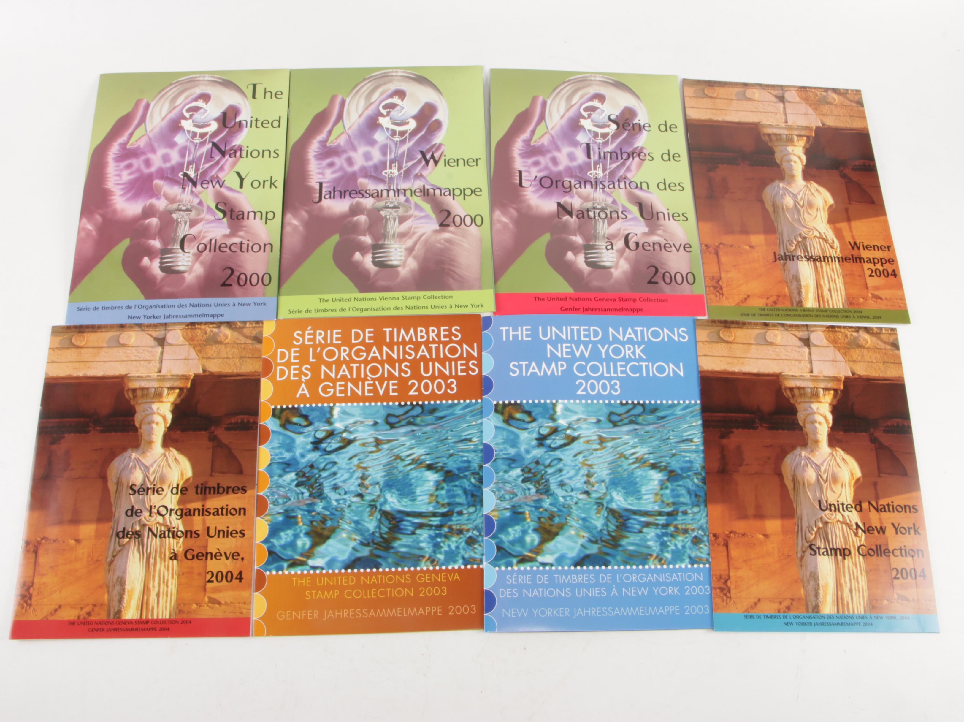 Seventeen Modern United Nations Commemorative Stamp Sets with Accompanying Books