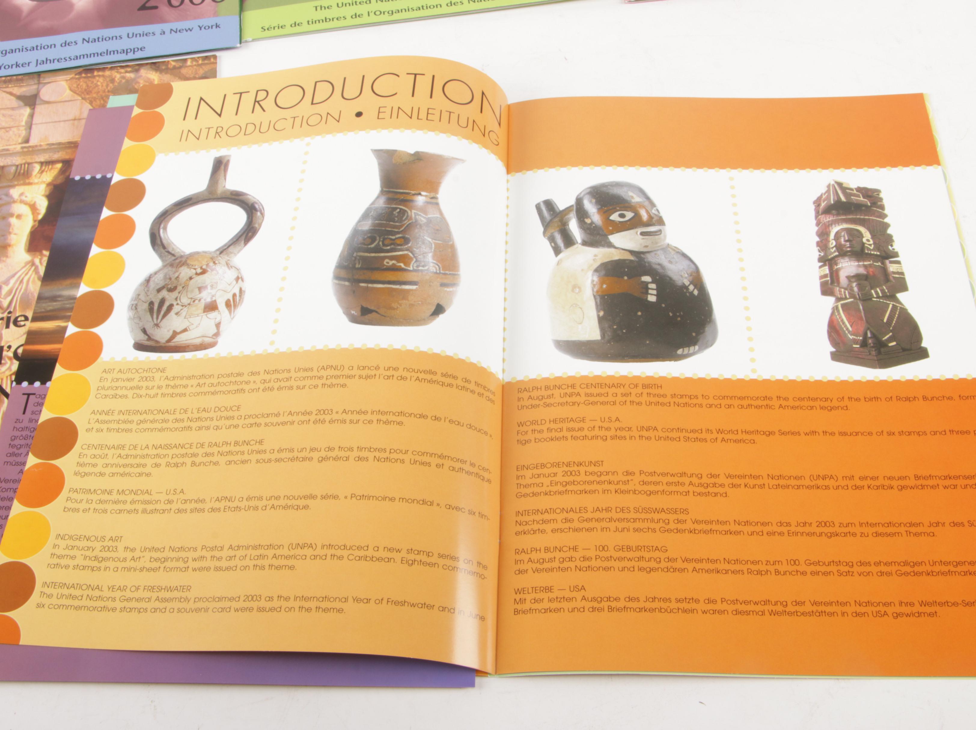 Seventeen Modern United Nations Commemorative Stamp Sets with Accompanying Books