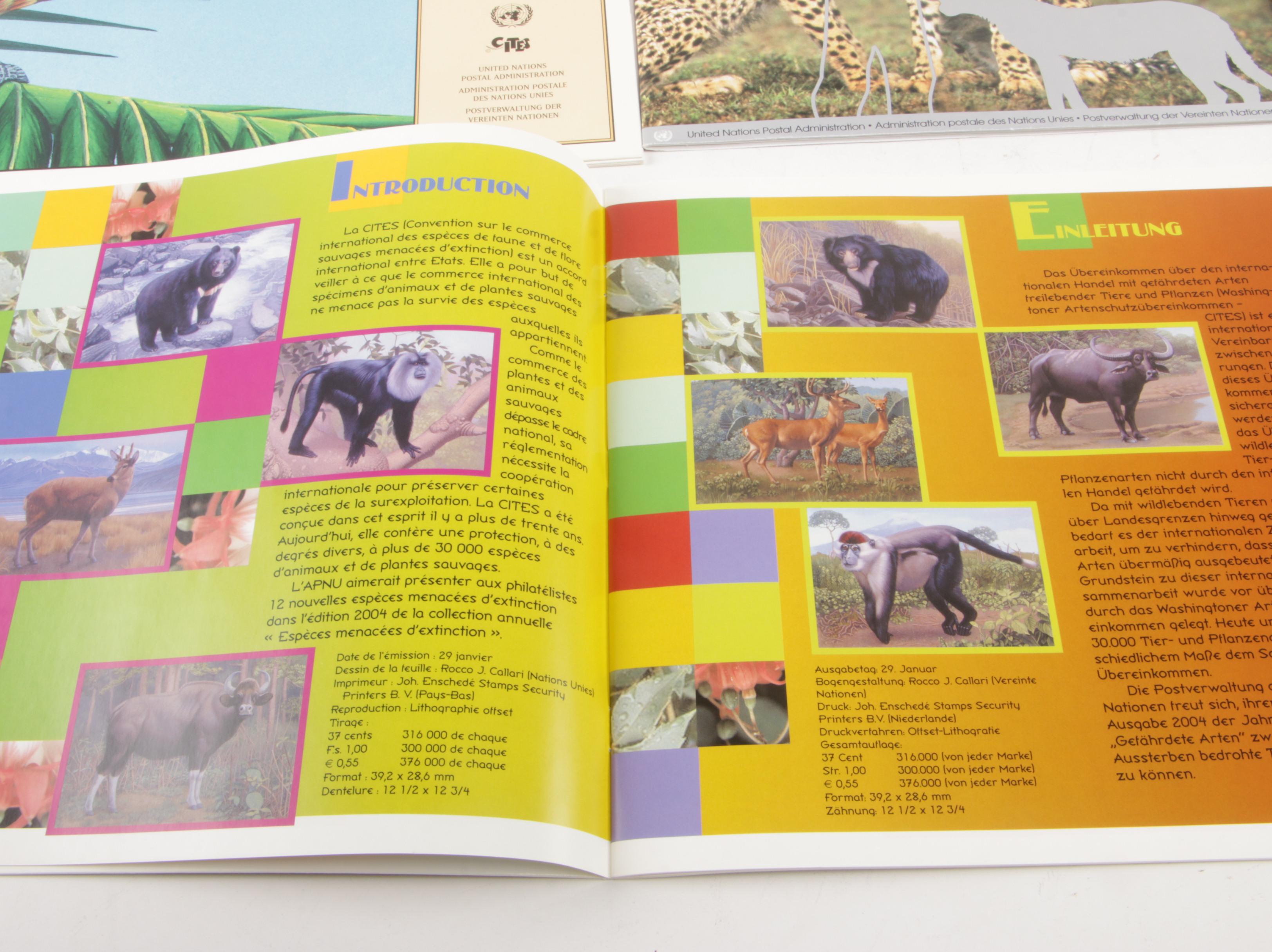 Seventeen Modern United Nations Commemorative Stamp Sets with Accompanying Books