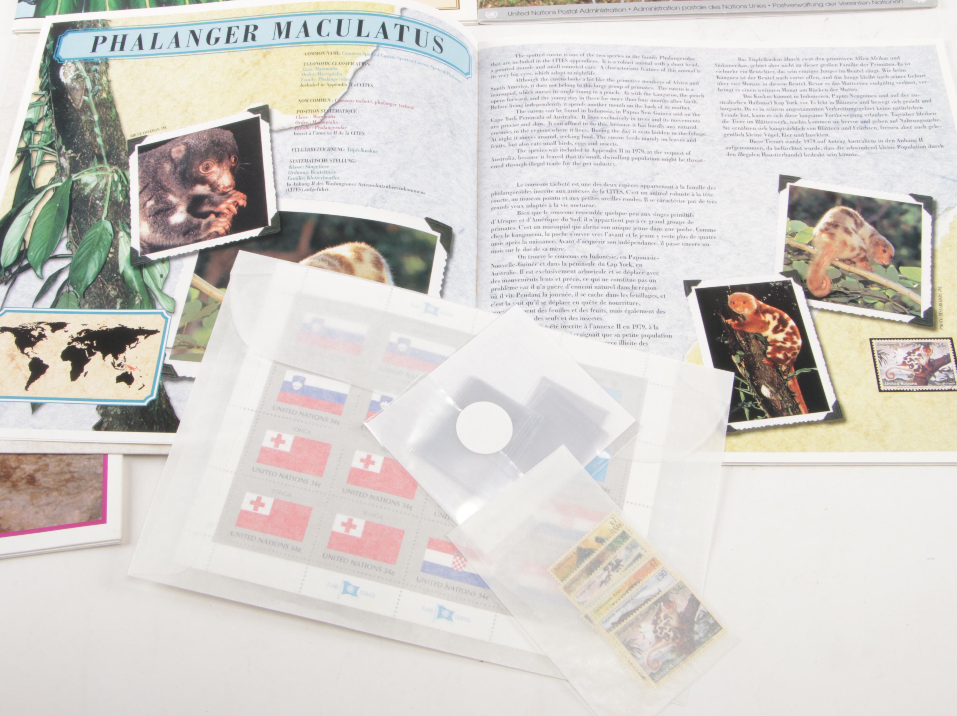 Seventeen Modern United Nations Commemorative Stamp Sets with Accompanying Books