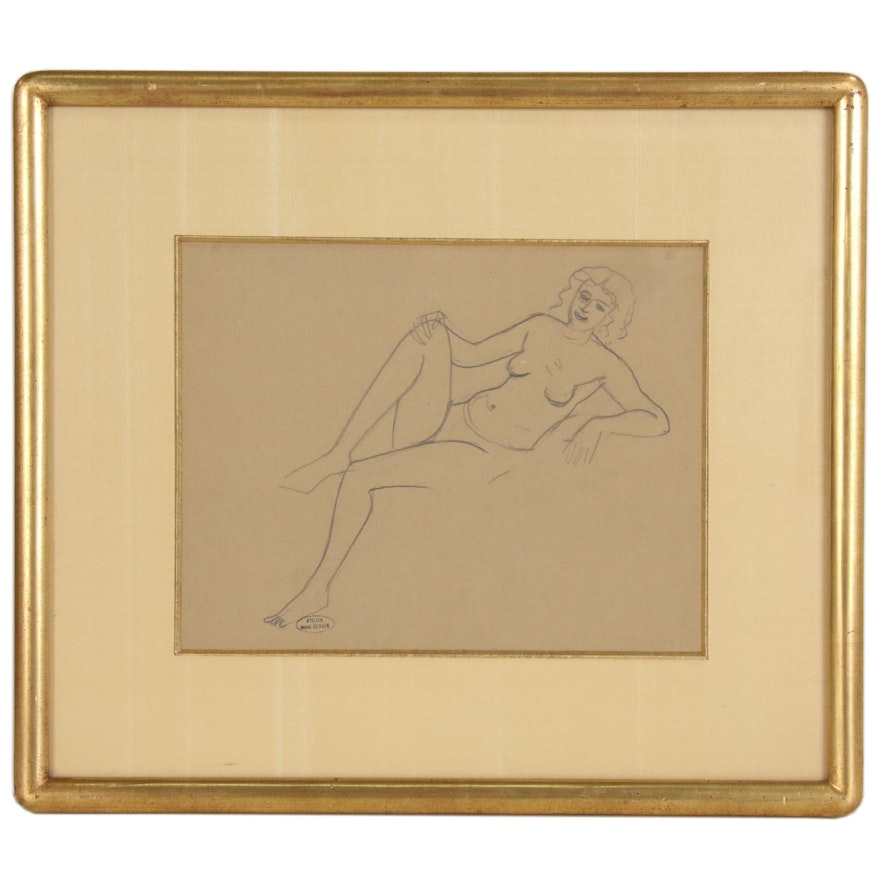André Derain Graphite Drawing of a Female Nude