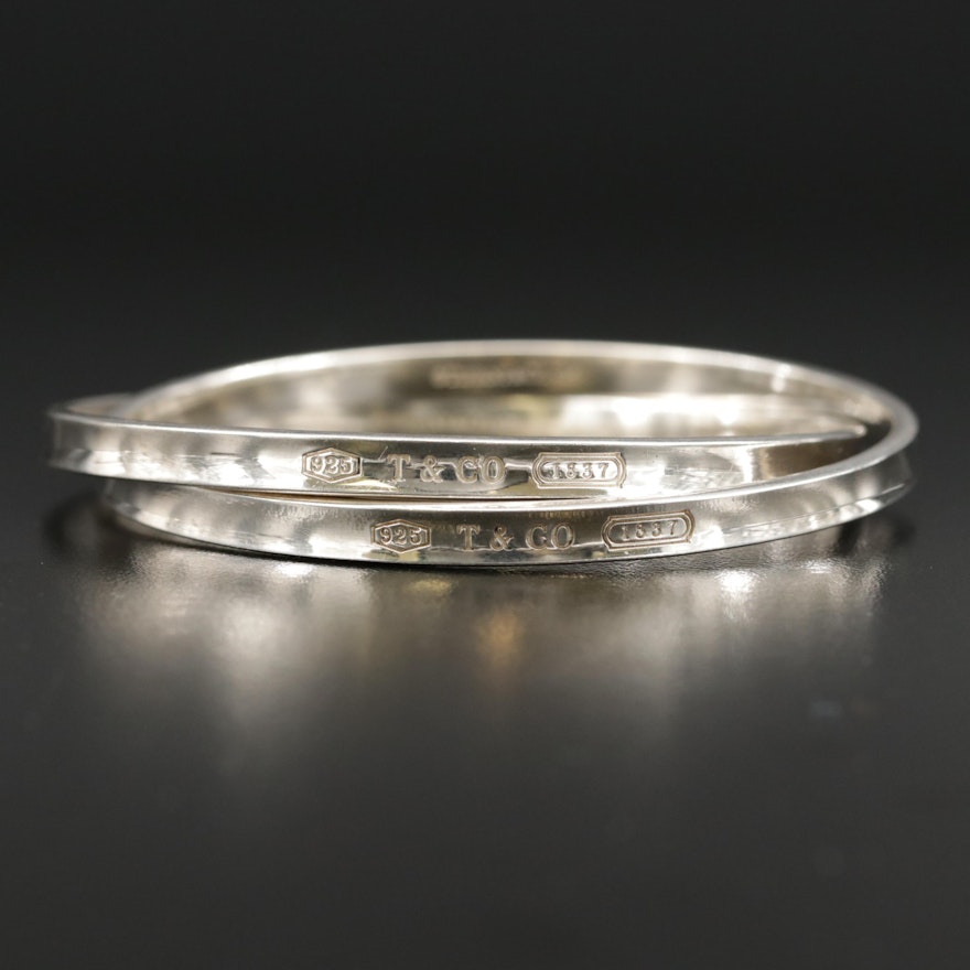 Tiffany & Co. "1837" Sterling Silver Interlocking Bangle Bracelets