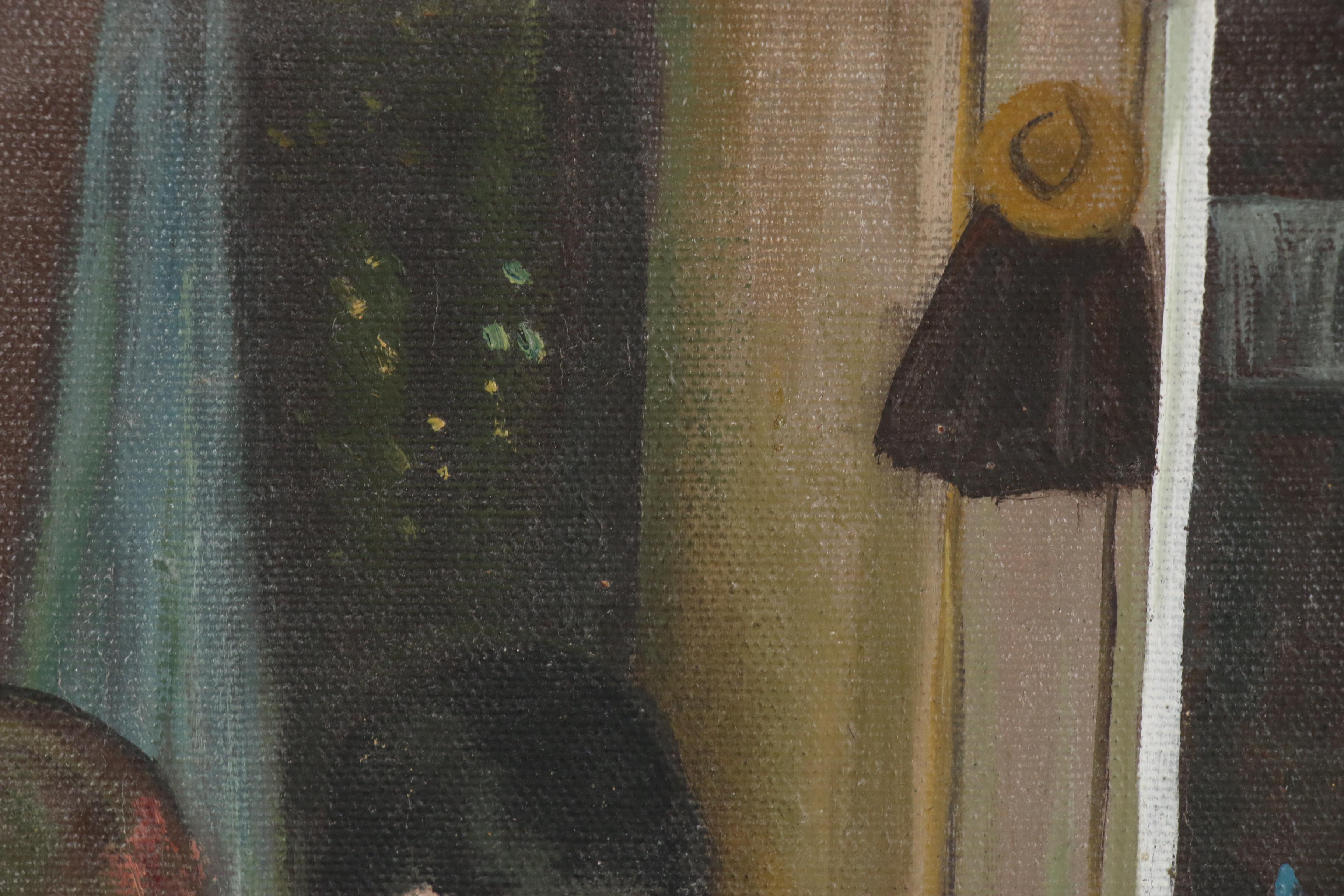 Oil Painting after Gustav Wentzel "Breakfast, the Artist's Mother and Brother"