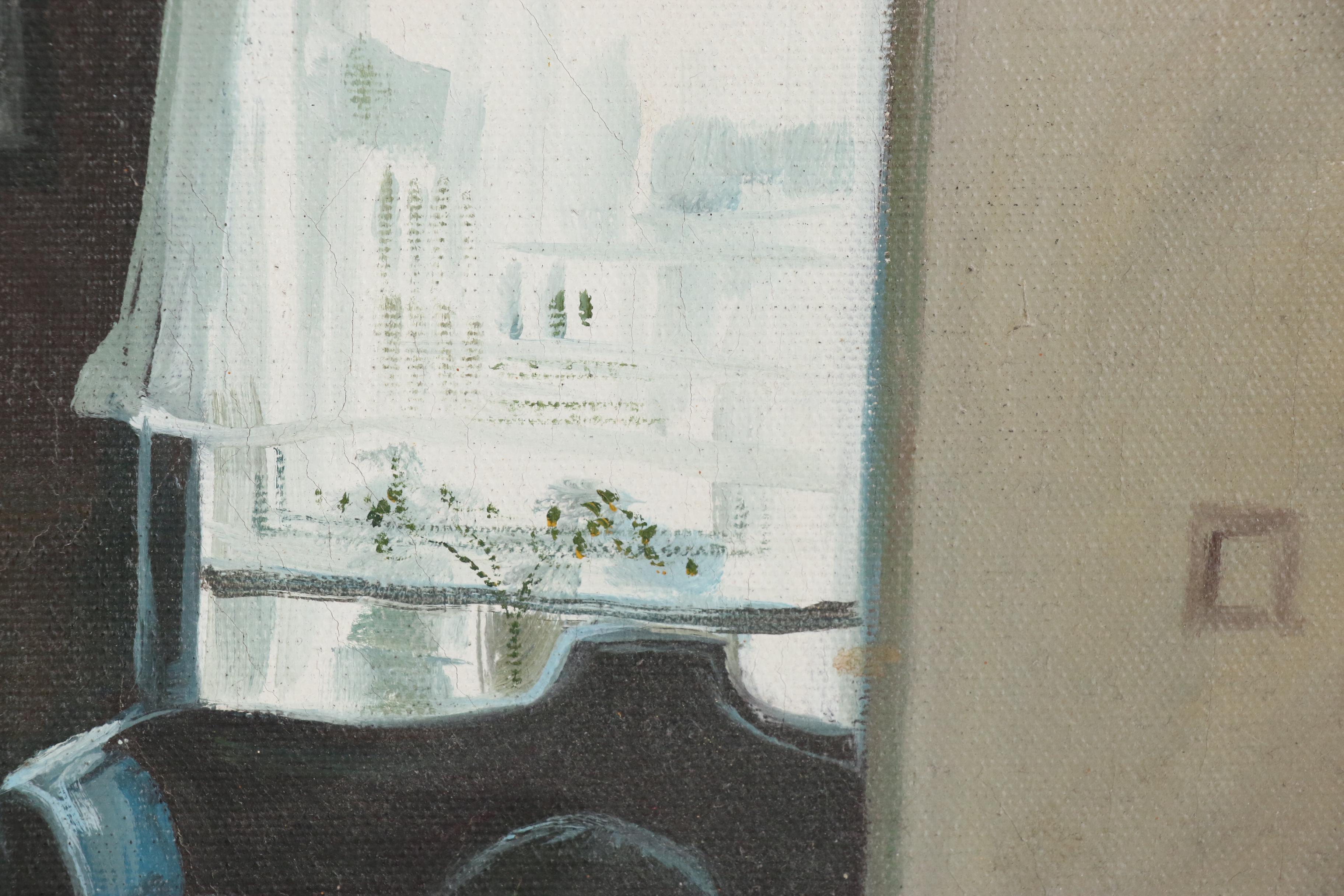 Oil Painting after Gustav Wentzel "Breakfast, the Artist's Mother and Brother"