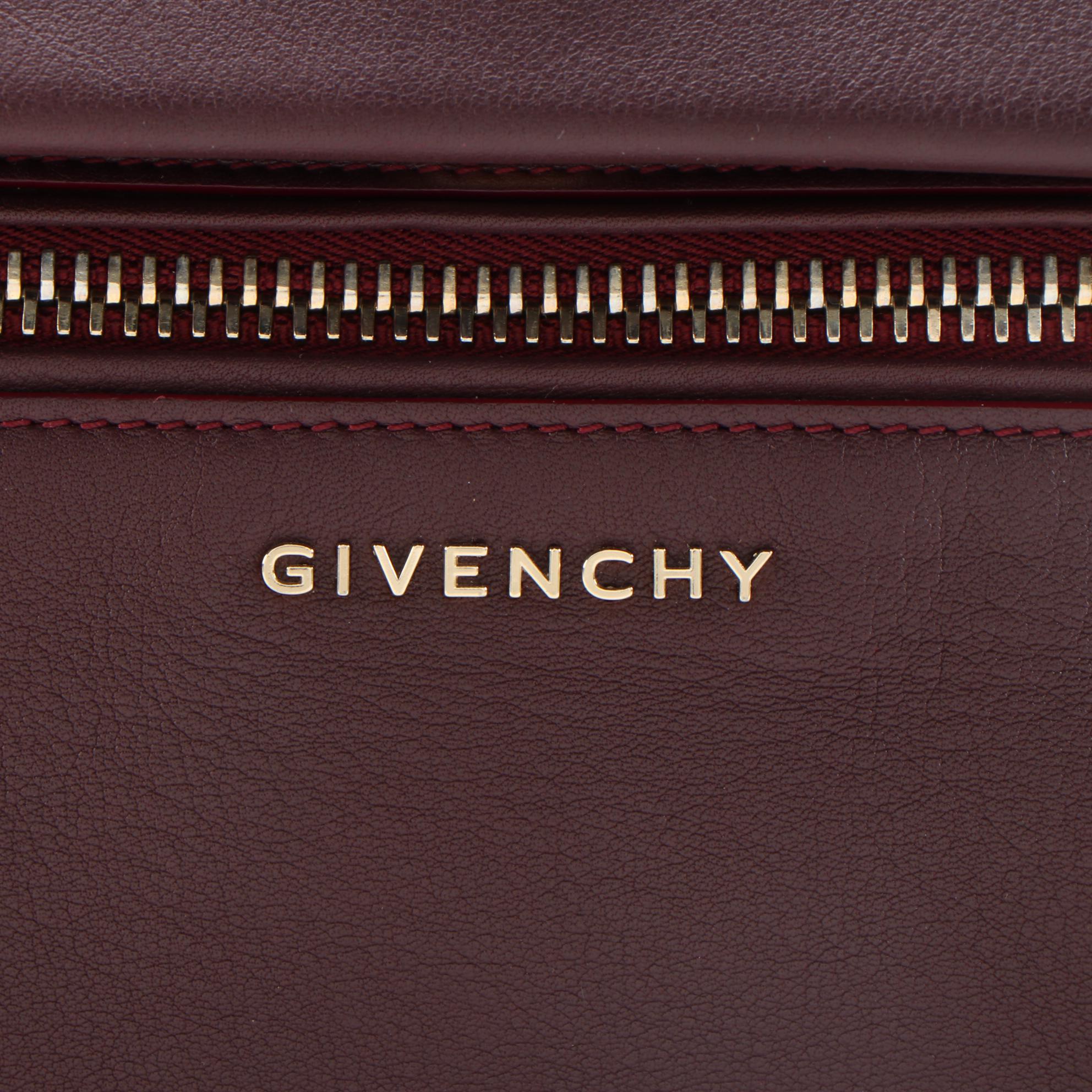 Givenchy Pandora Pure Two-Way Satchel in Oxblood and Beige Sugar Grained Leather