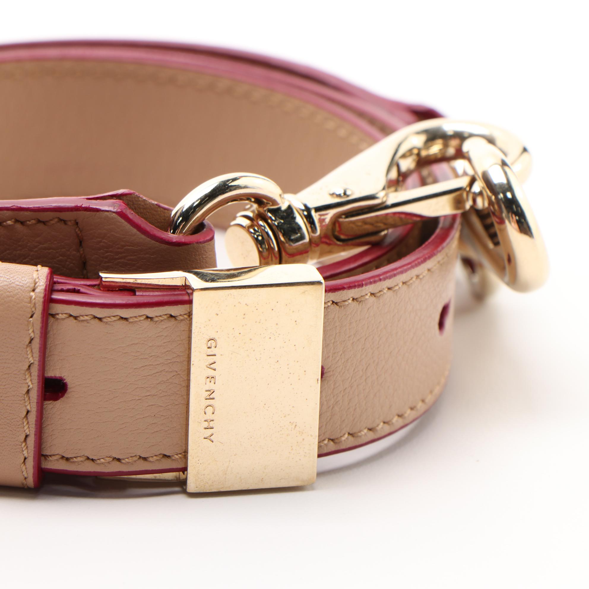 Givenchy Pandora Pure Two-Way Satchel in Oxblood and Beige Sugar Grained Leather