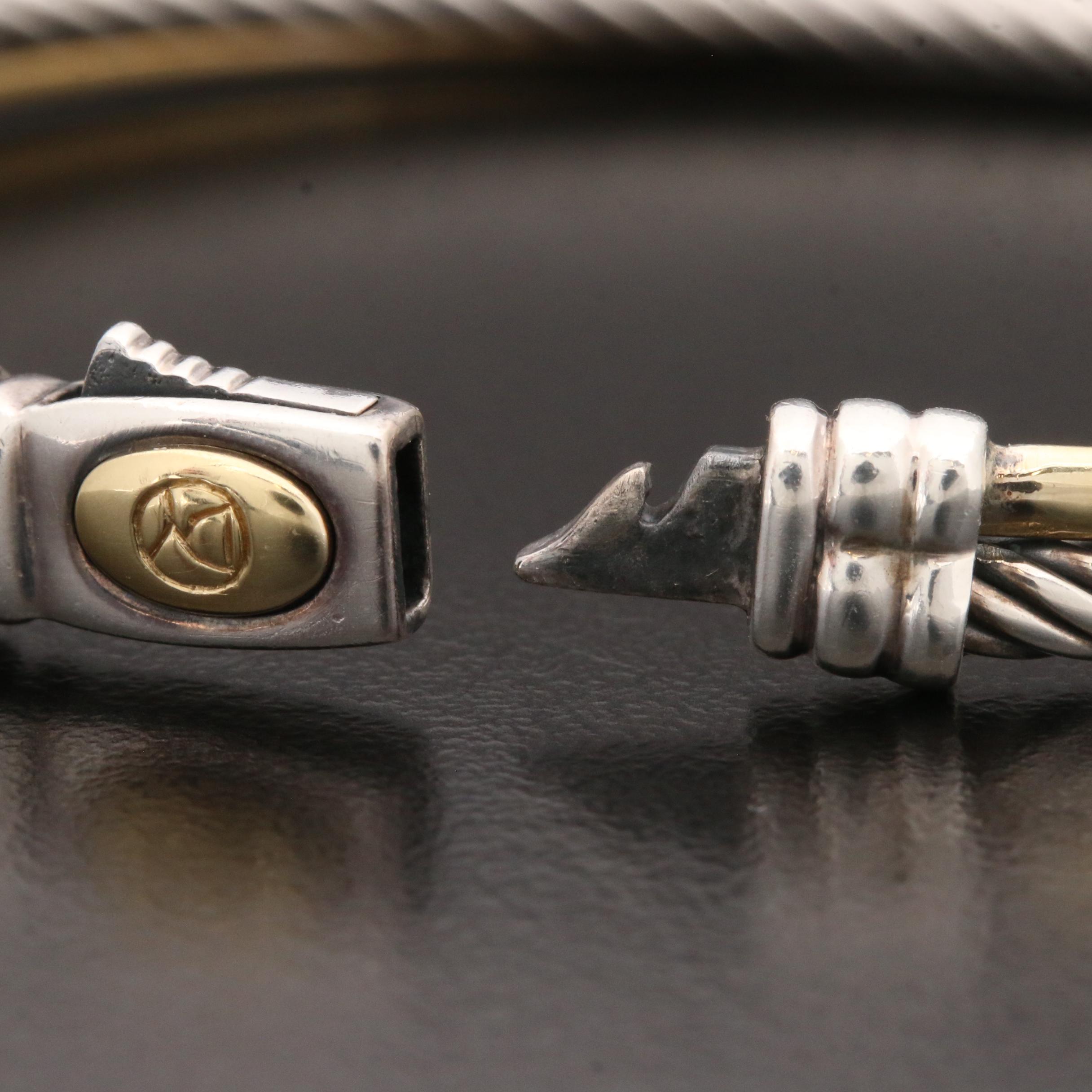 David Yurman "Crossover" Sterling Silver Bracelet with 18K Accent