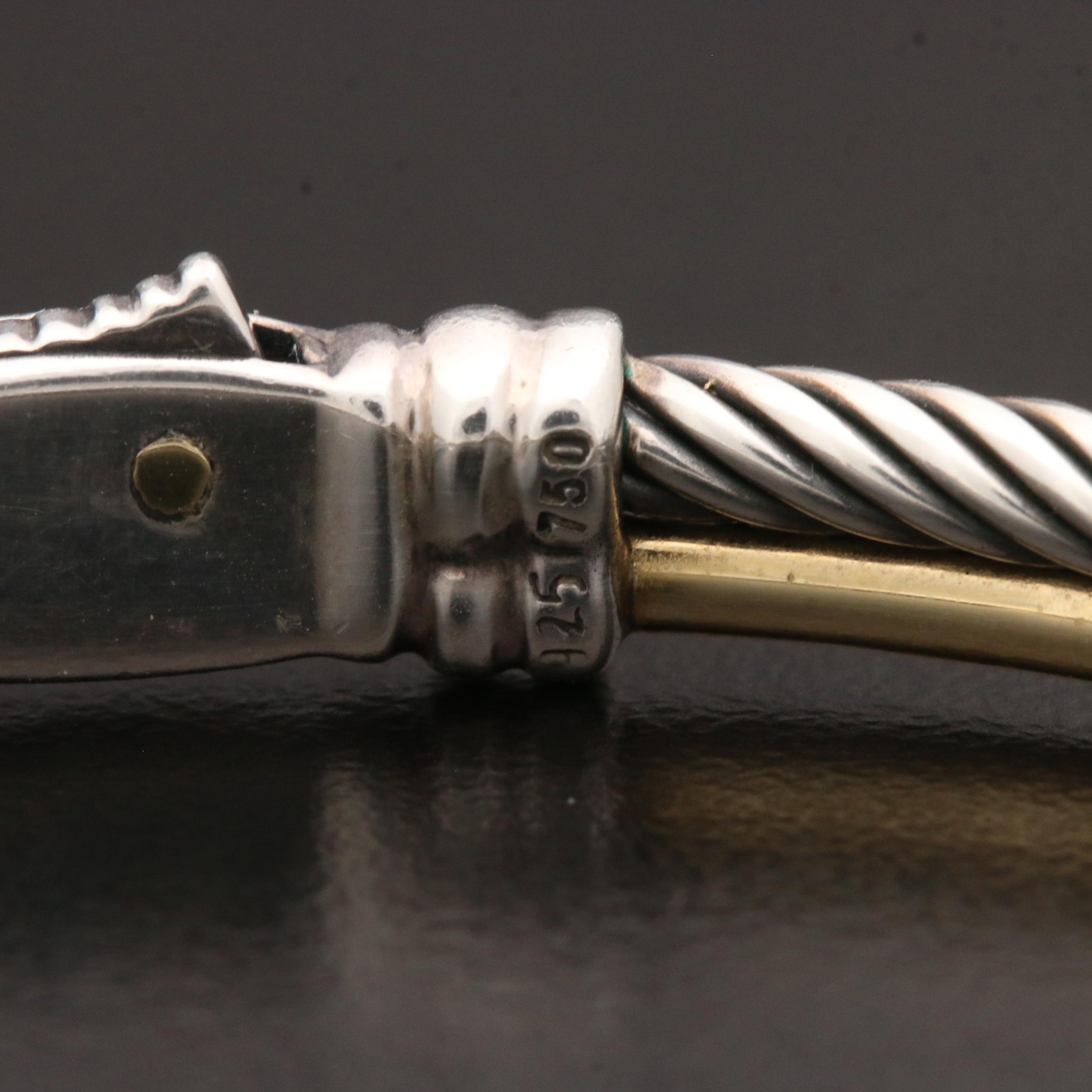 David Yurman "Crossover" Sterling Silver Bracelet with 18K Accent