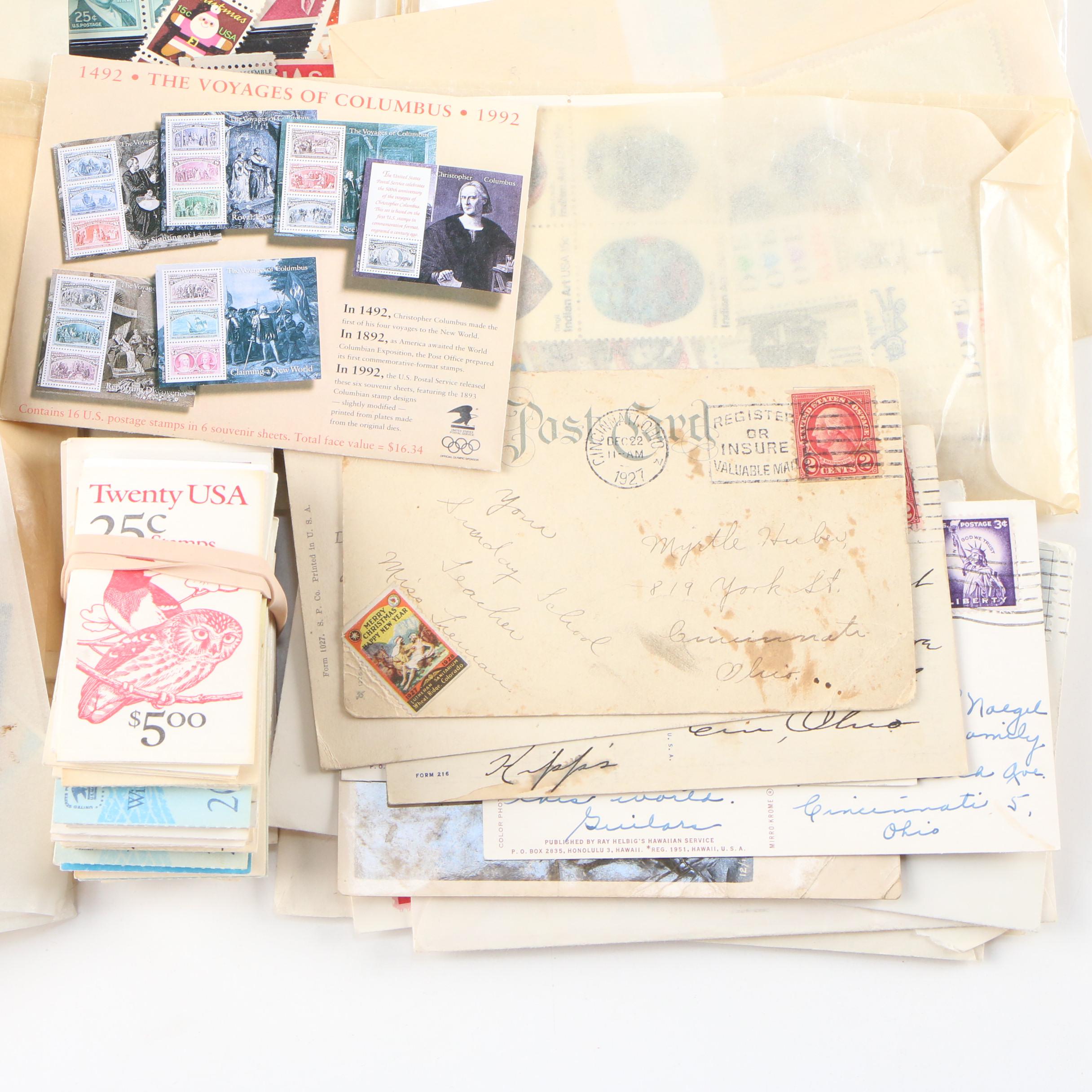 Collection of Vintage and Modern US Postage Stamps