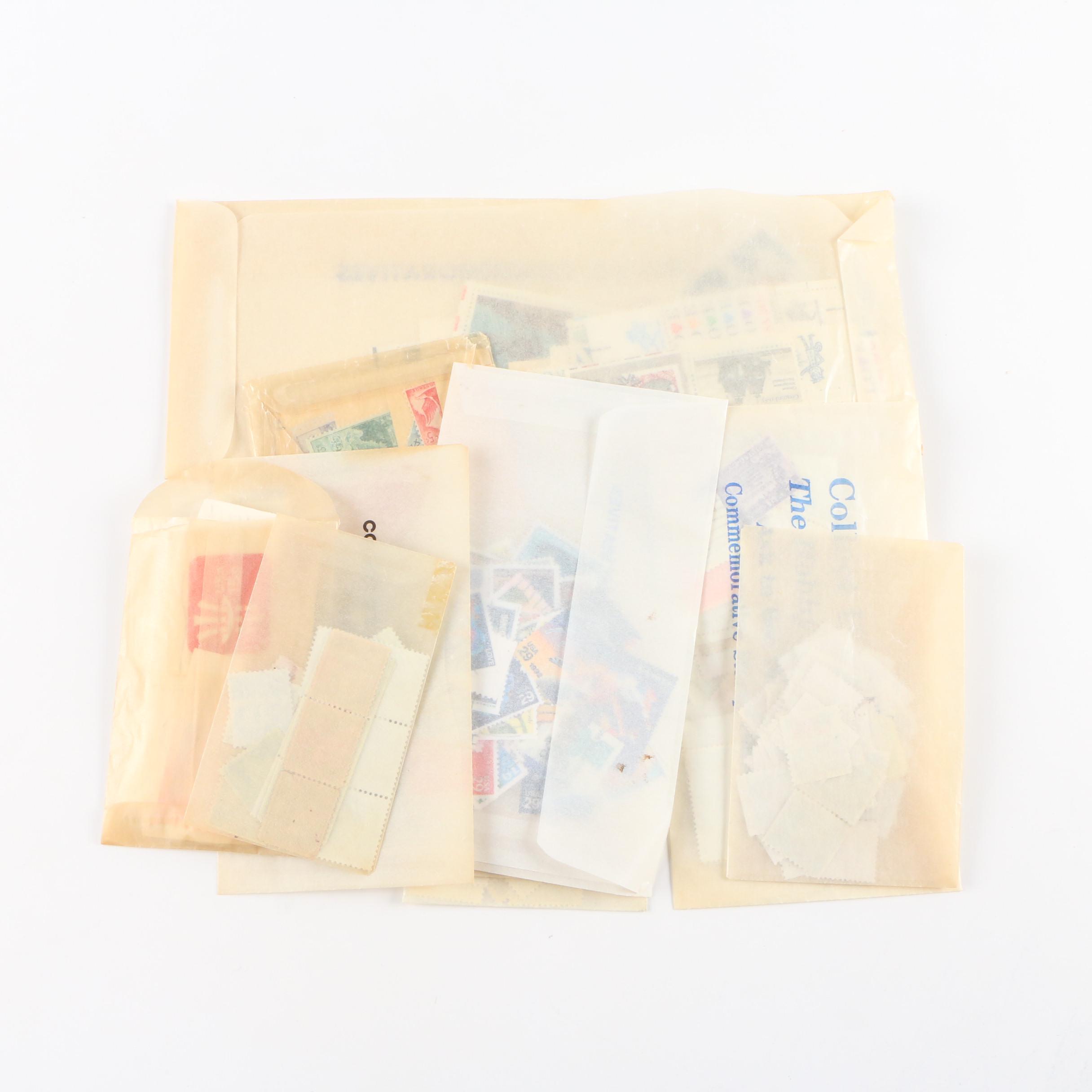 Collection of Vintage and Modern US Postage Stamps