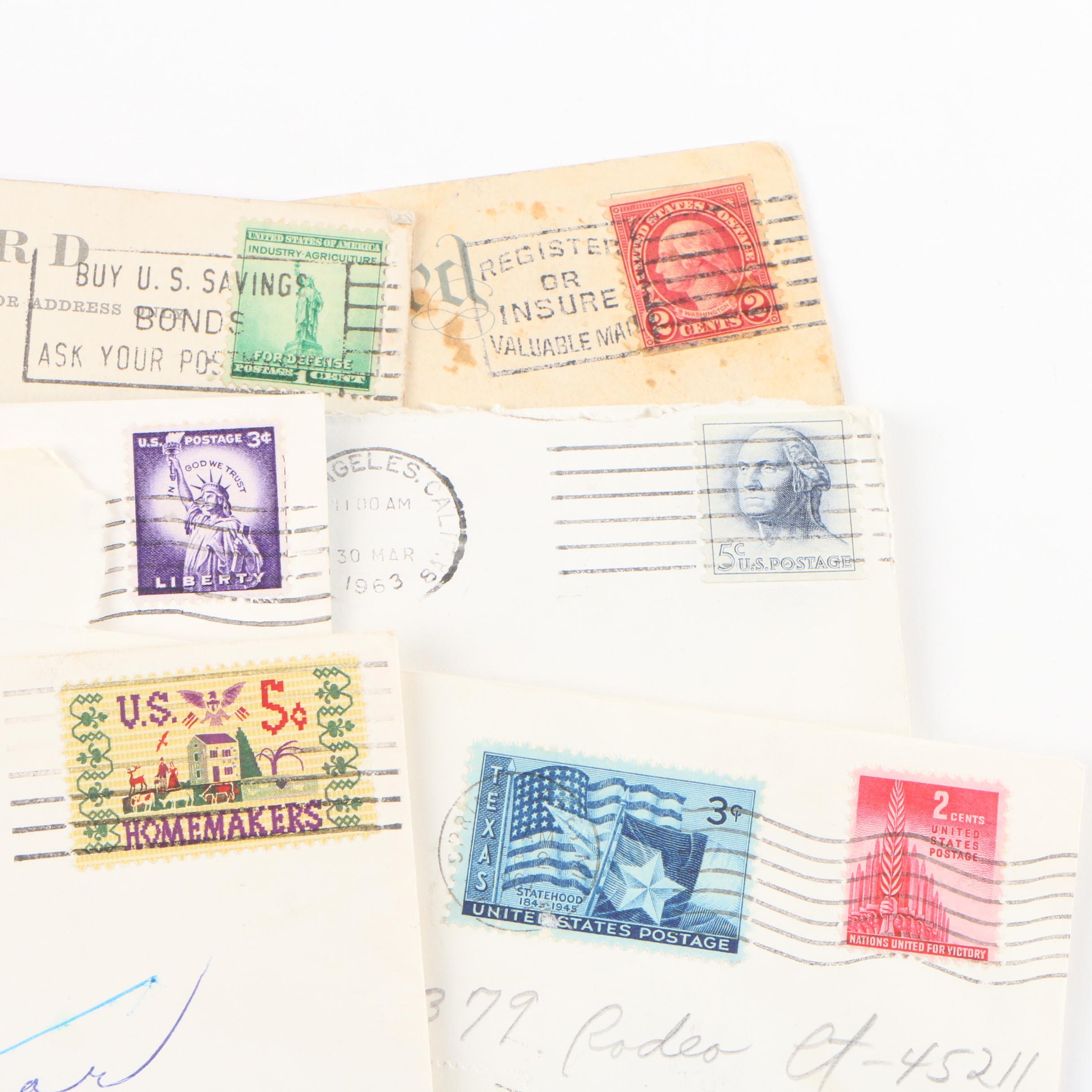 Collection of Vintage and Modern US Postage Stamps