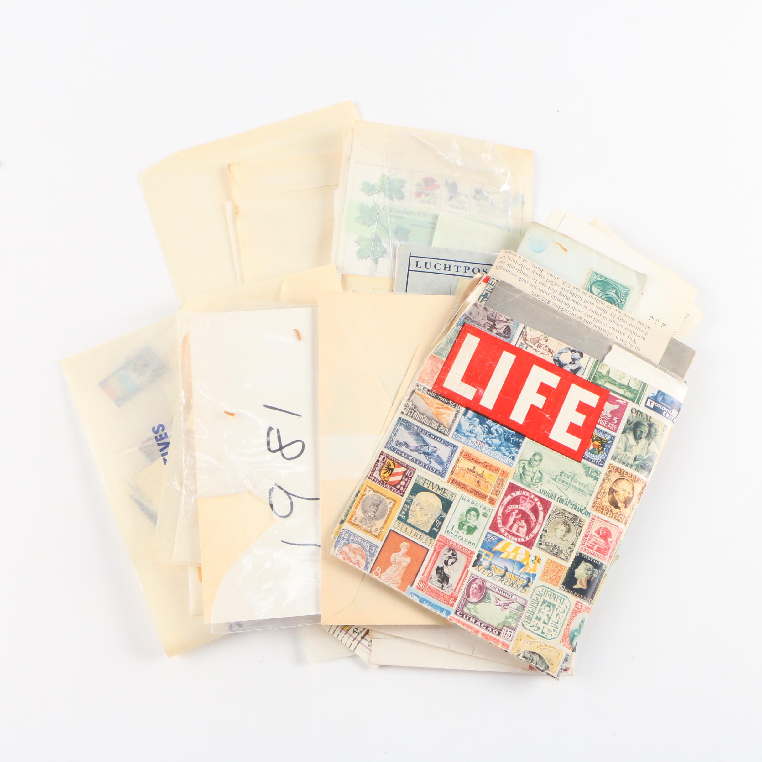 Collection of Vintage and Modern US Postage Stamps