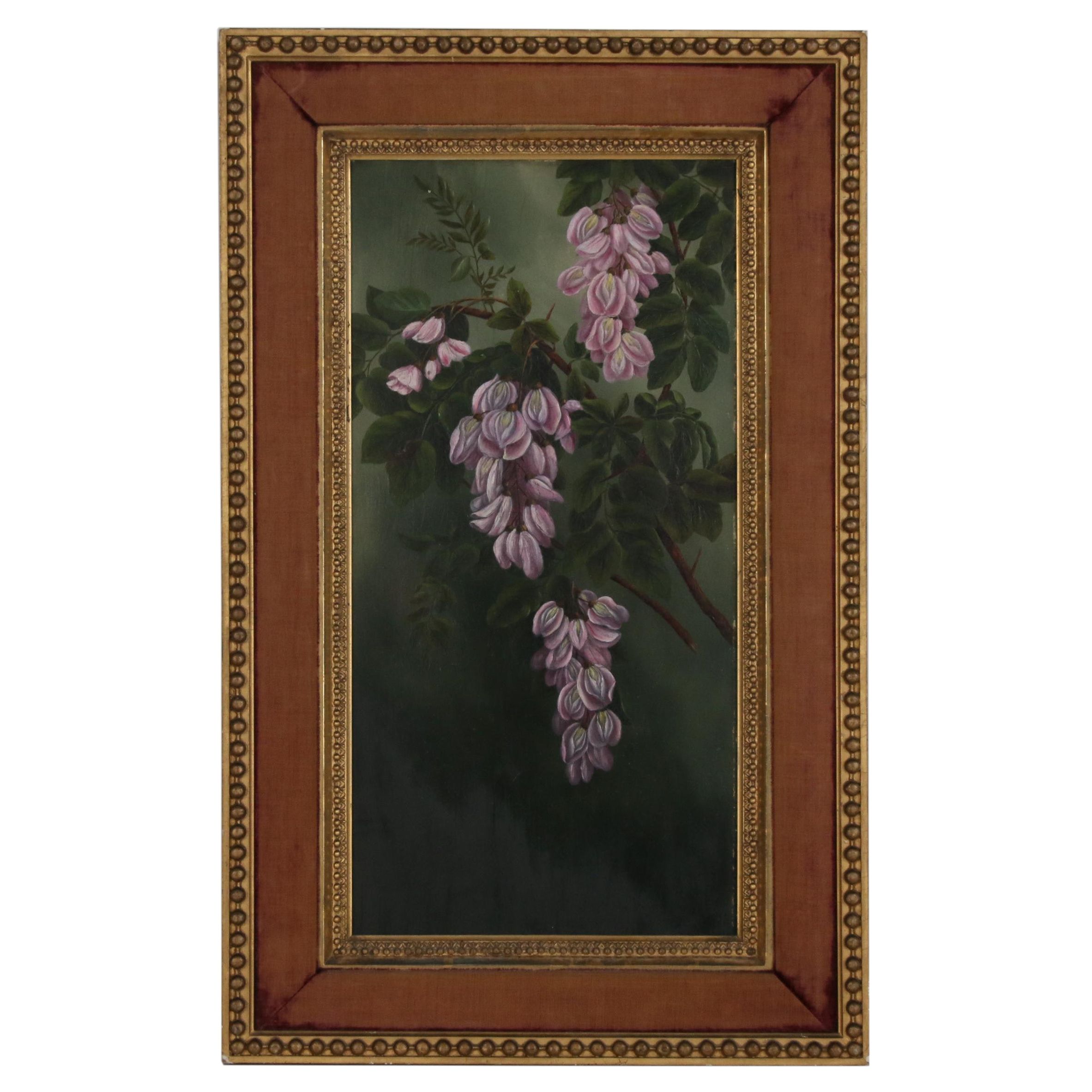 Floral Oil Painting of Wisteria