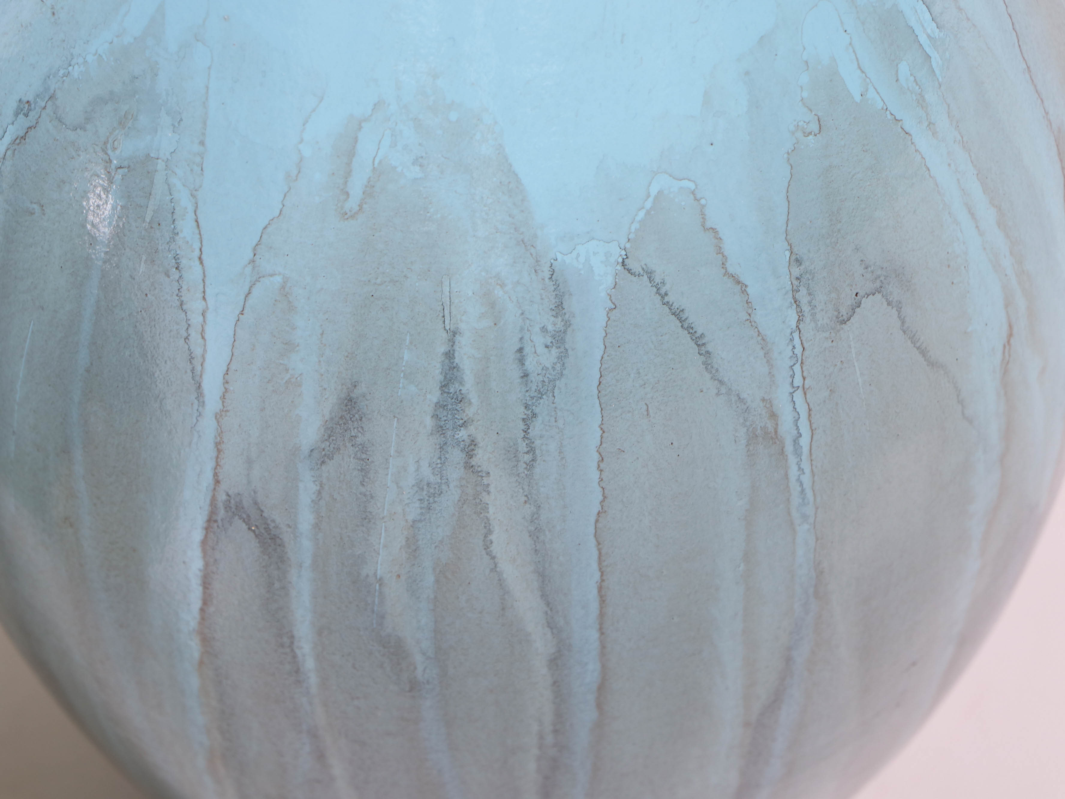 Glazed Blue Clay Vases with Beach Glass Style Vases