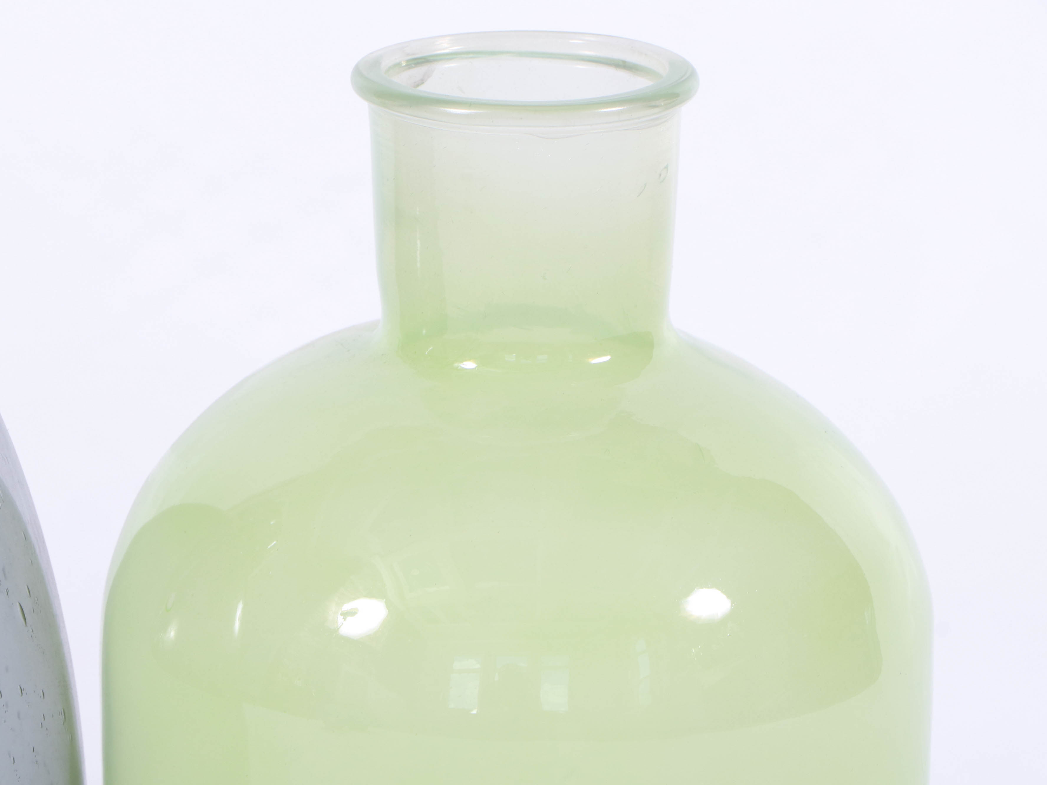 Glazed Blue Clay Vases with Beach Glass Style Vases