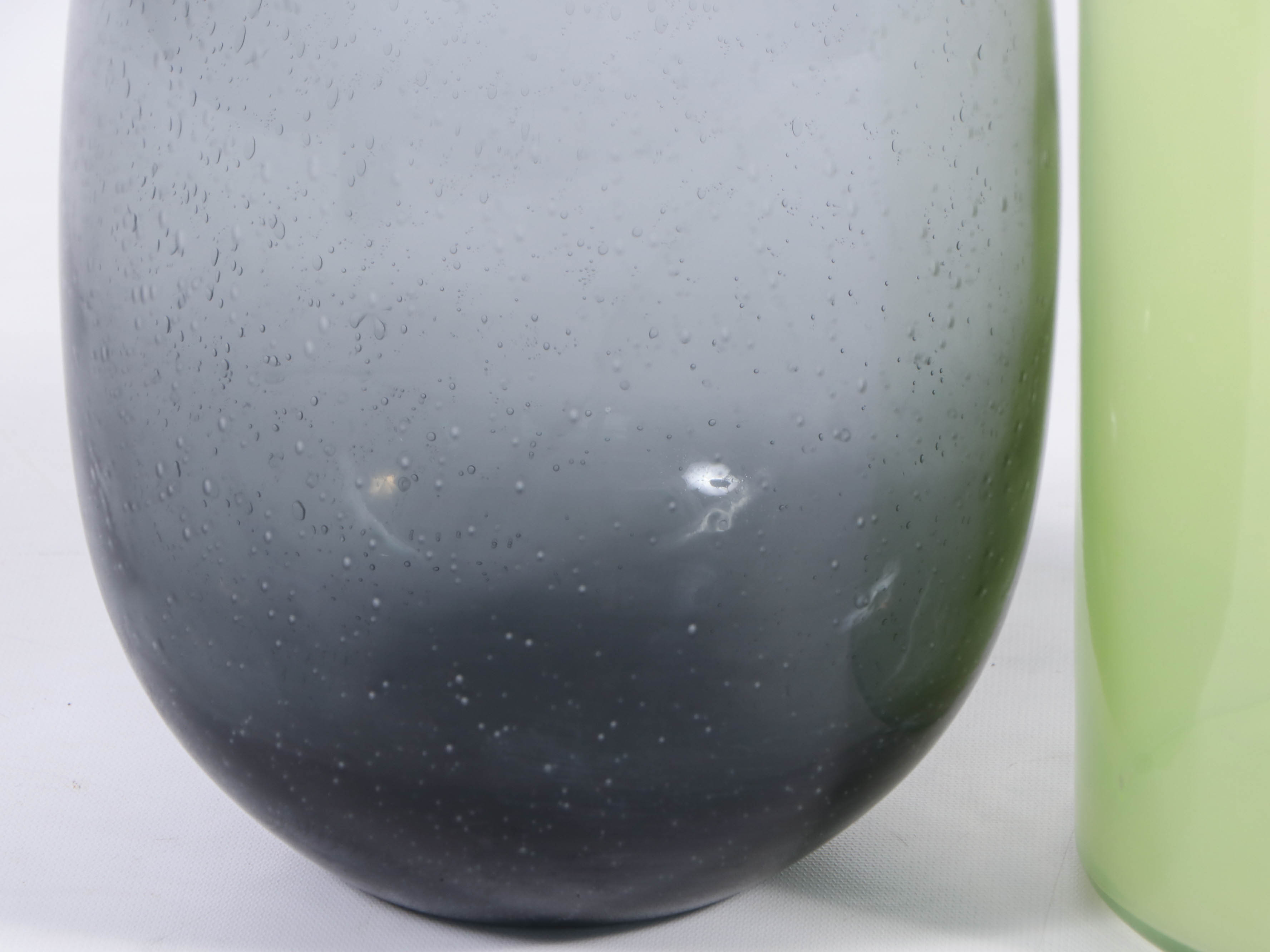 Glazed Blue Clay Vases with Beach Glass Style Vases