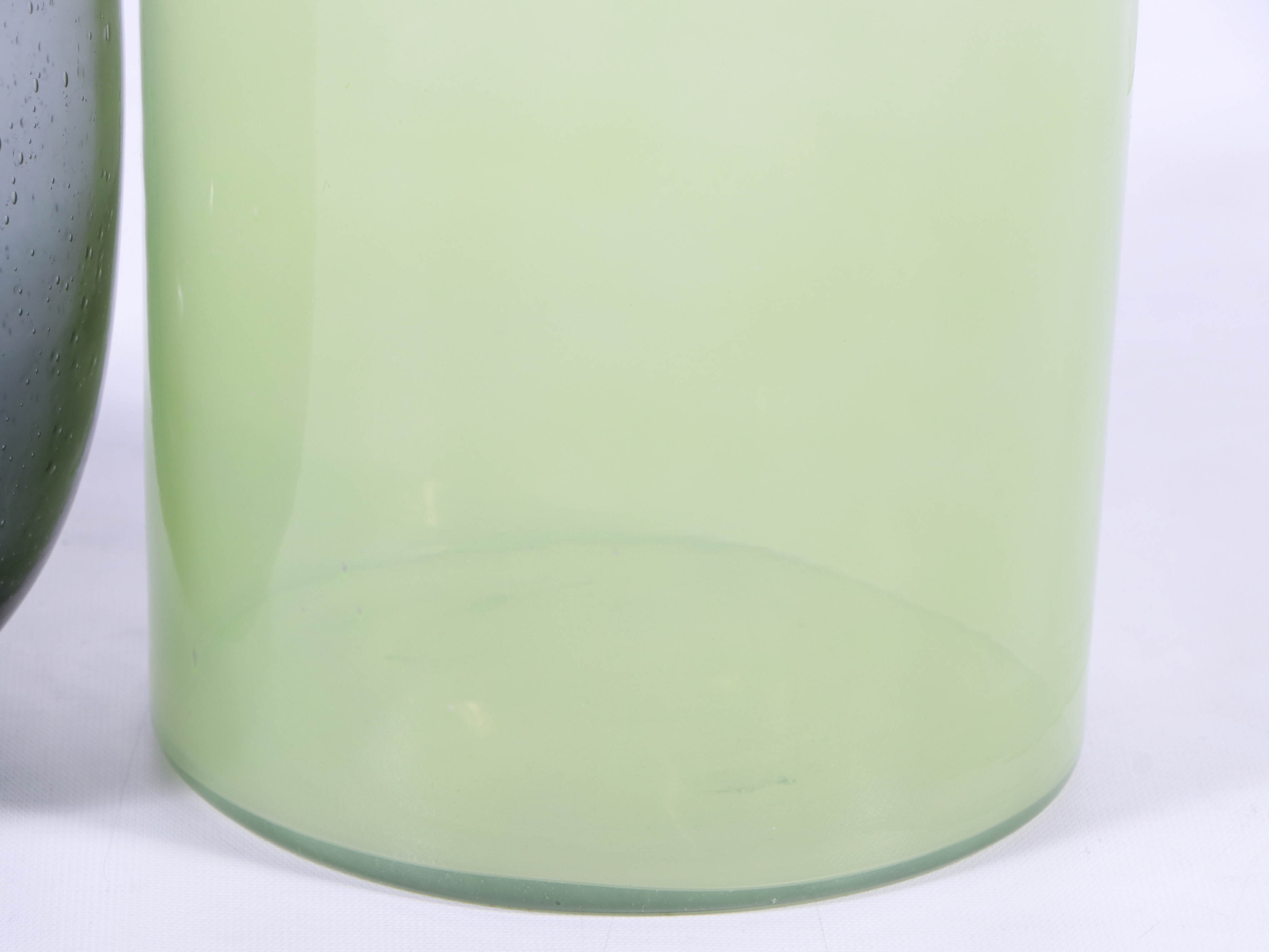 Glazed Blue Clay Vases with Beach Glass Style Vases