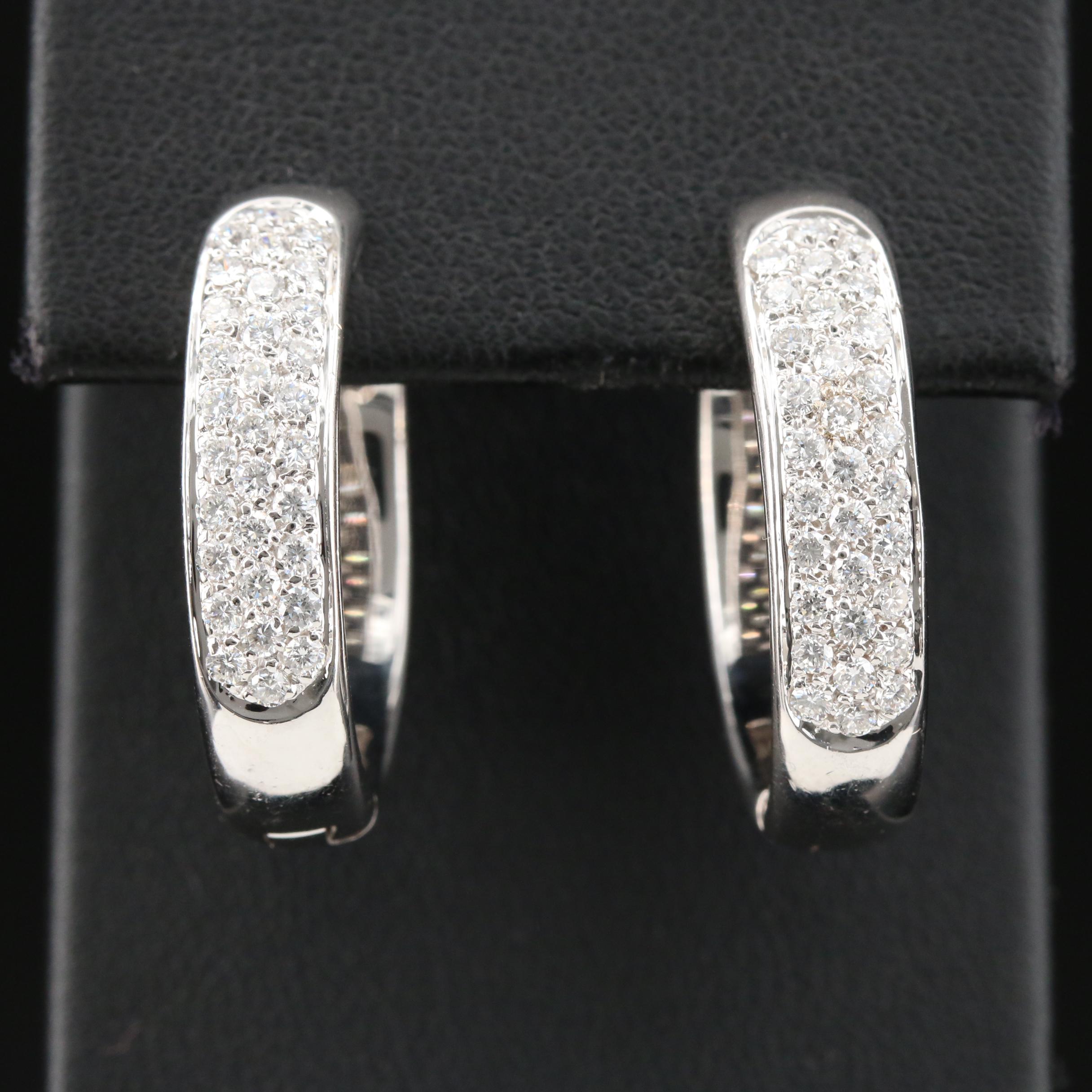 Leo Pizzo 18K Diamond Oval Hoop Earrings