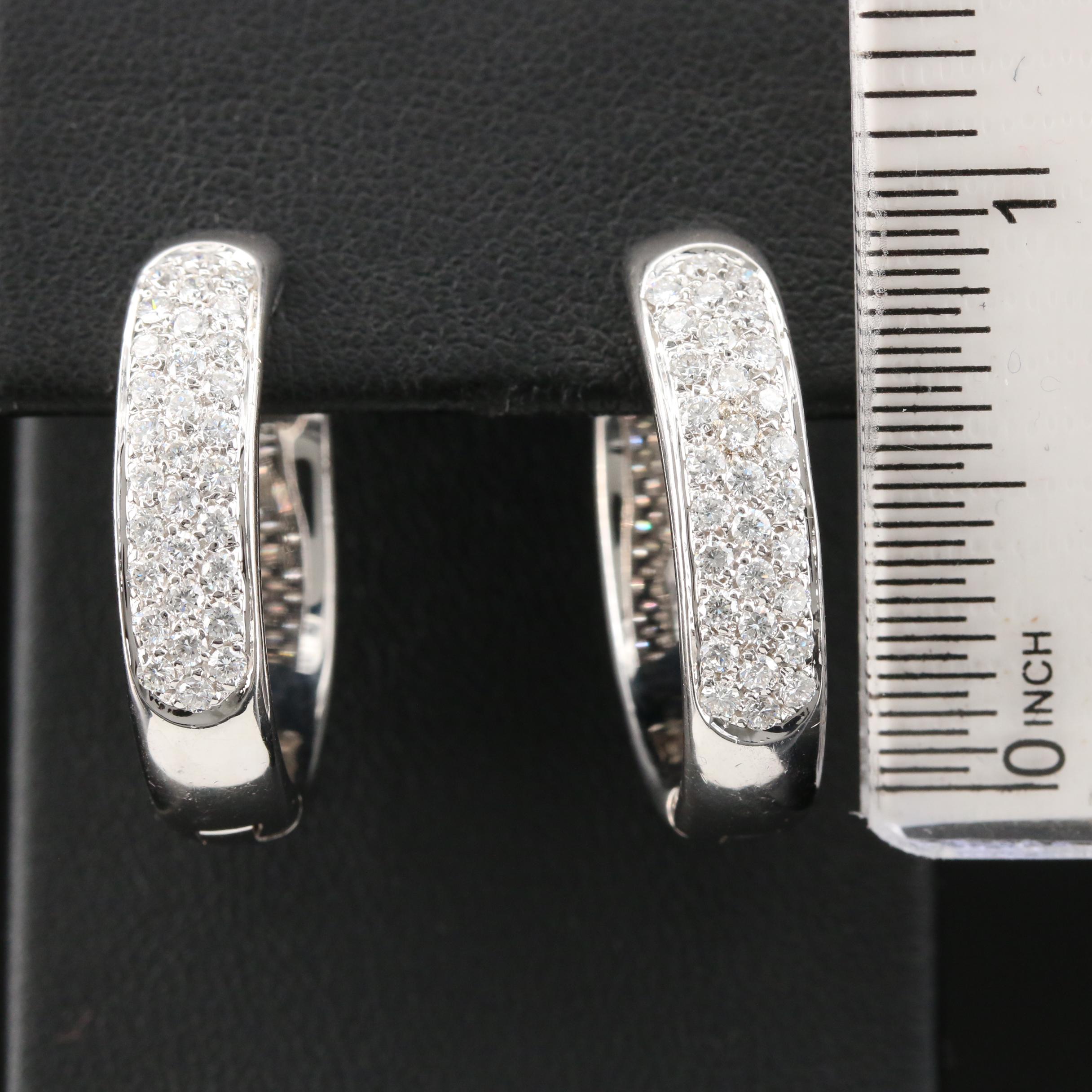 Leo Pizzo 18K Diamond Oval Hoop Earrings