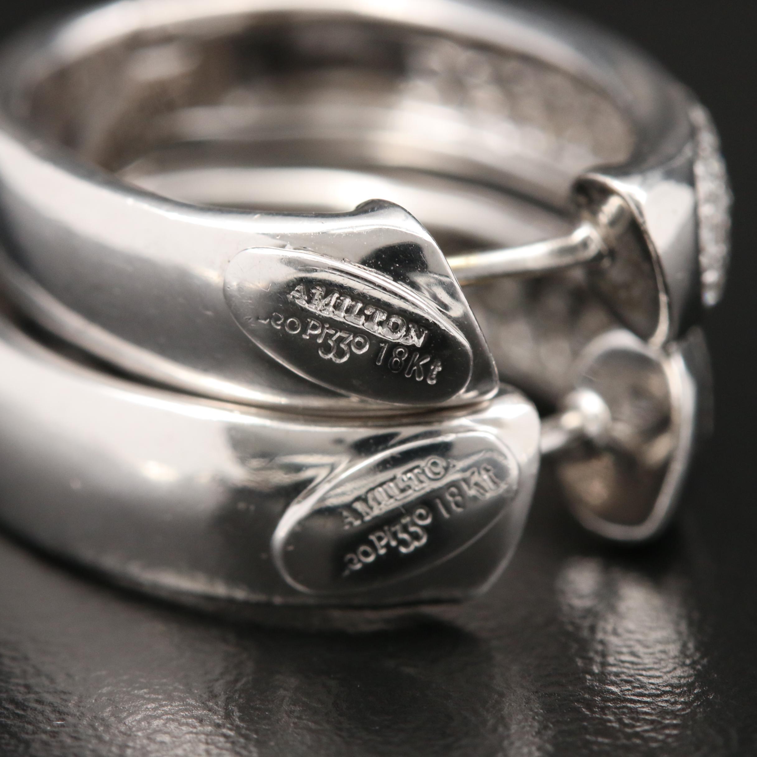 Leo Pizzo 18K Diamond Oval Hoop Earrings