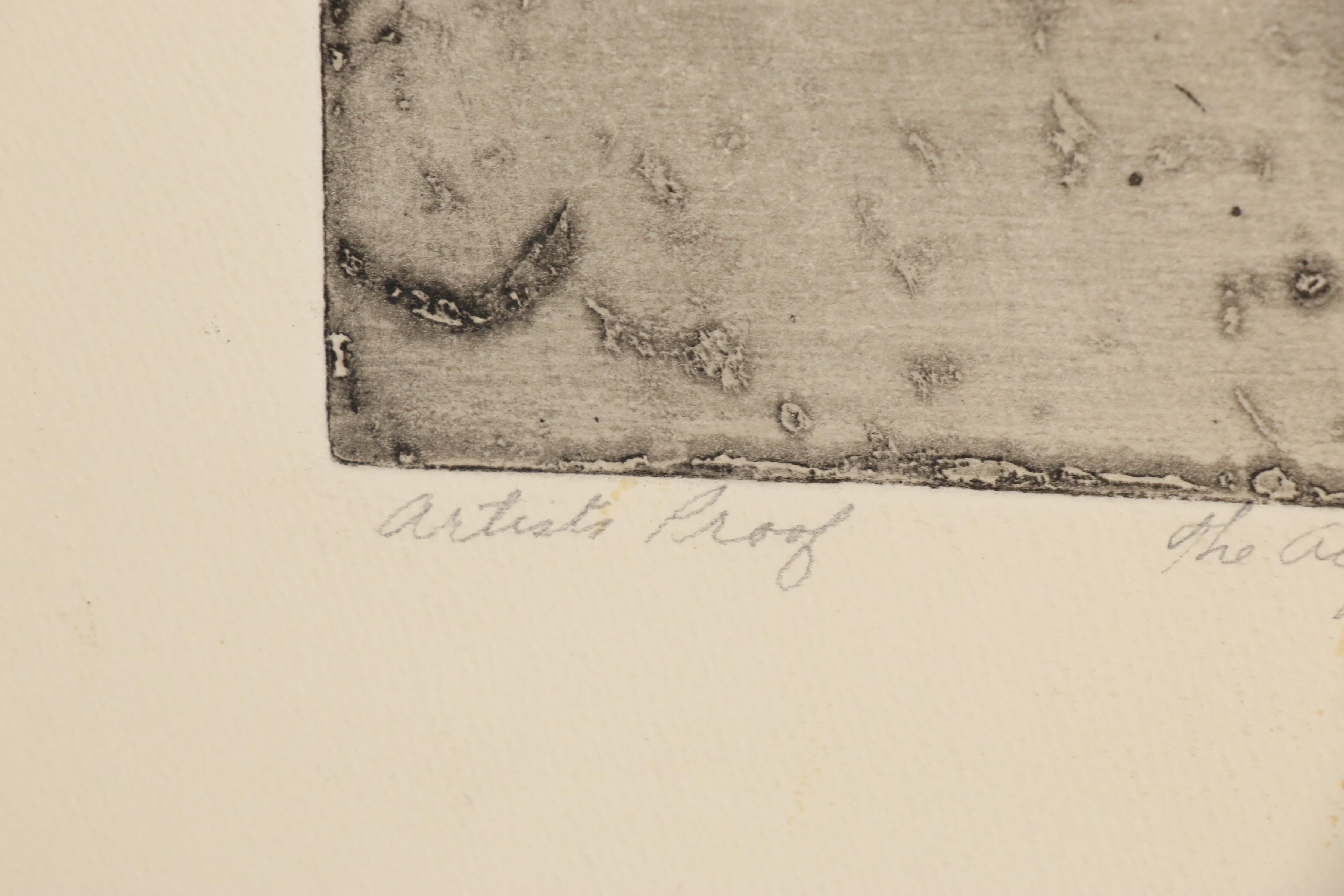 John Tuska Etchings of Nude Figure and "The Aquarium", circa 1963