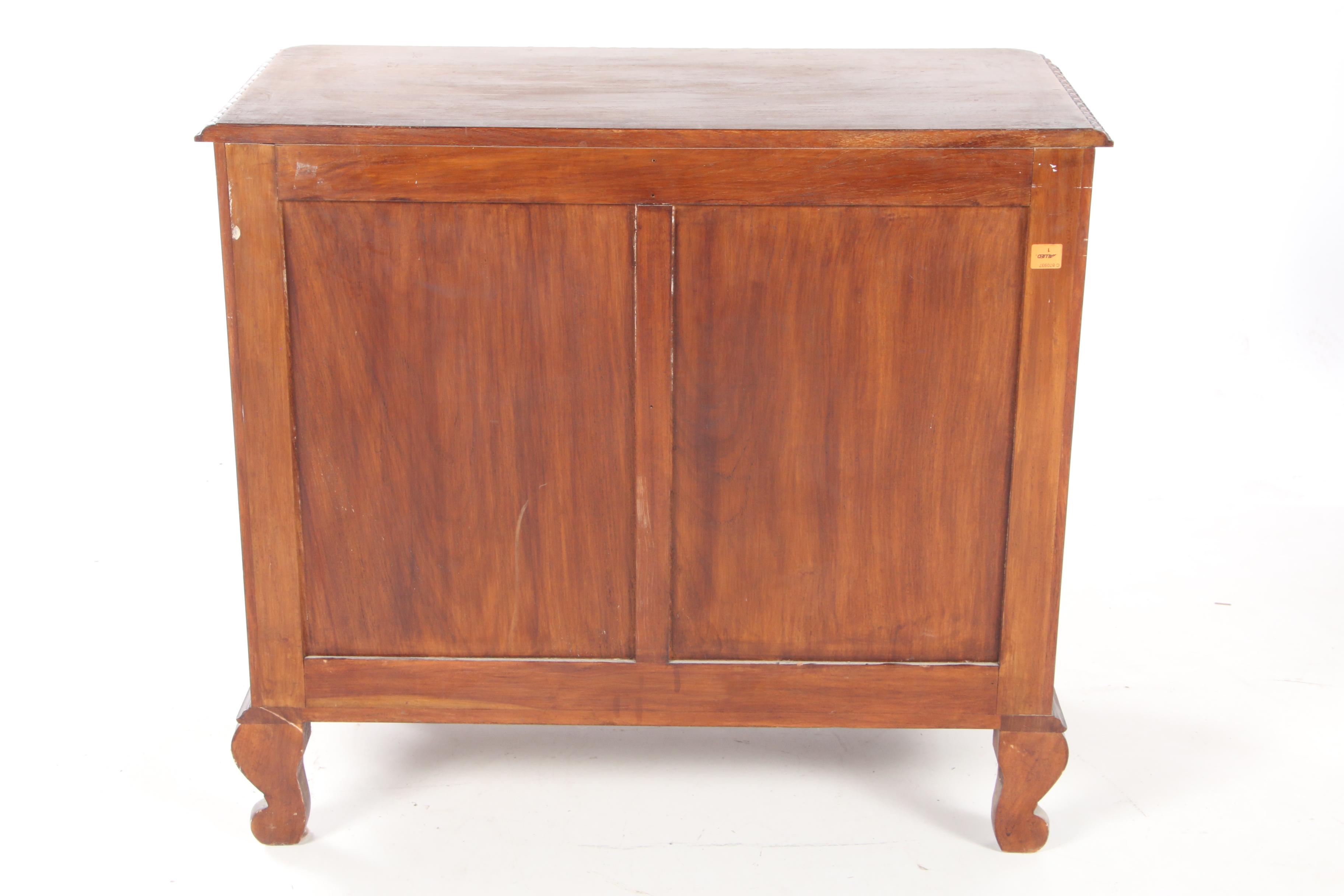 Rococo Style Floral-Carved Mahogany Cabinet