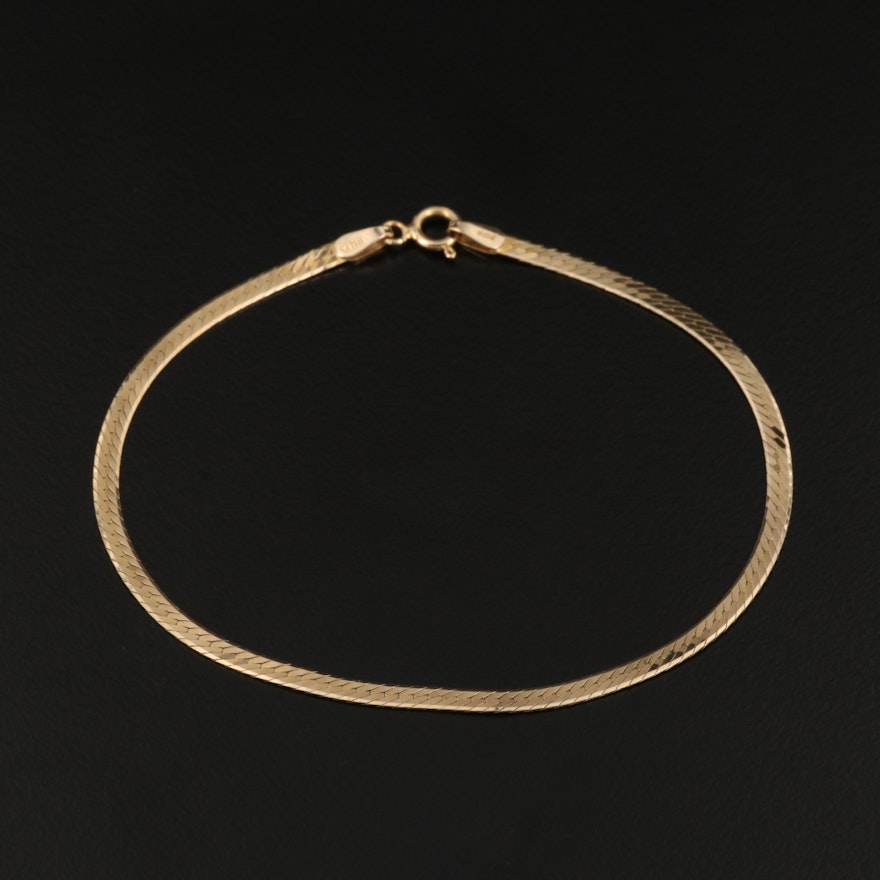 14K Herringbone Chain Bracelet