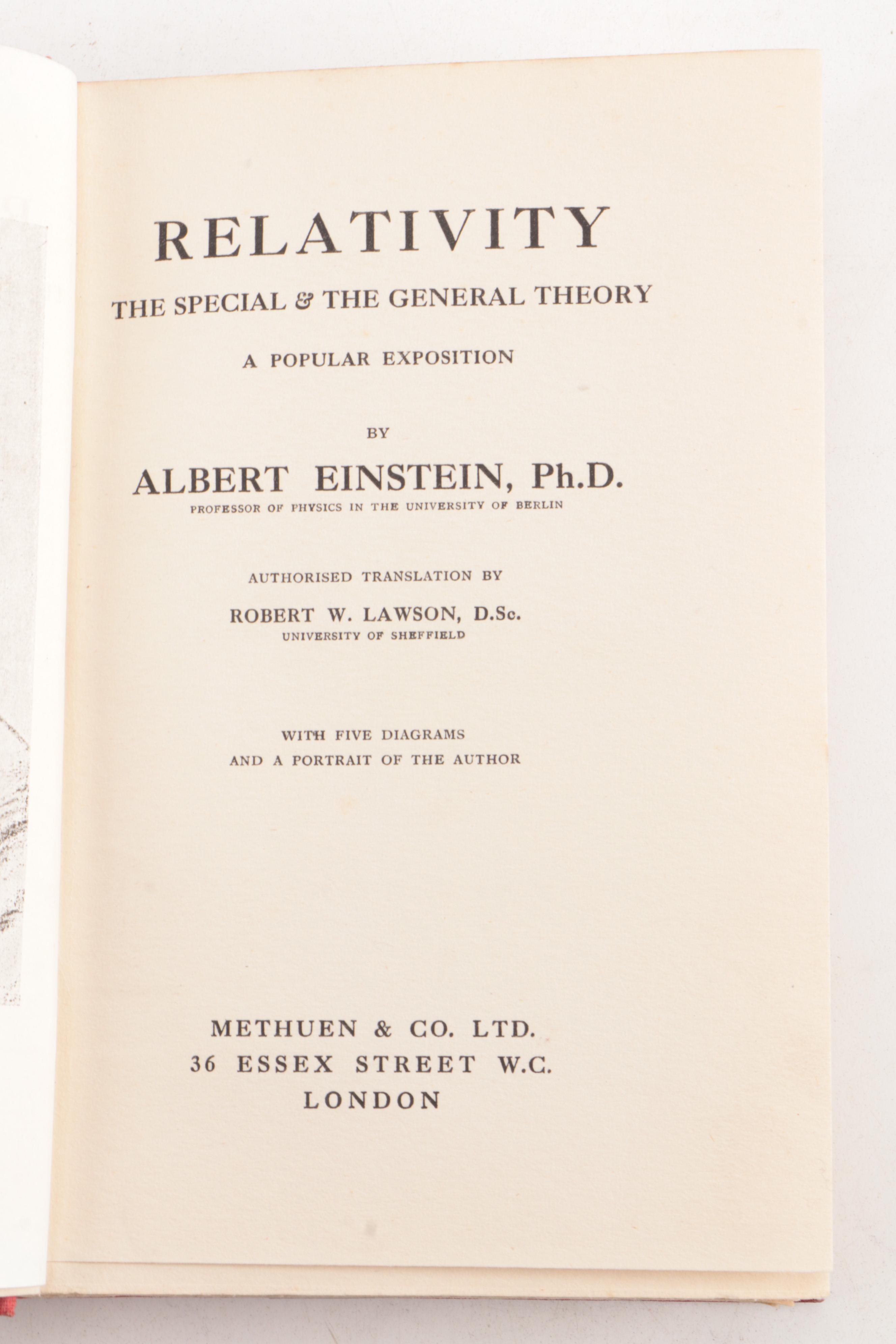 First Edition, First Printing "Relativity" by Einstein with Custom Clamshell Box