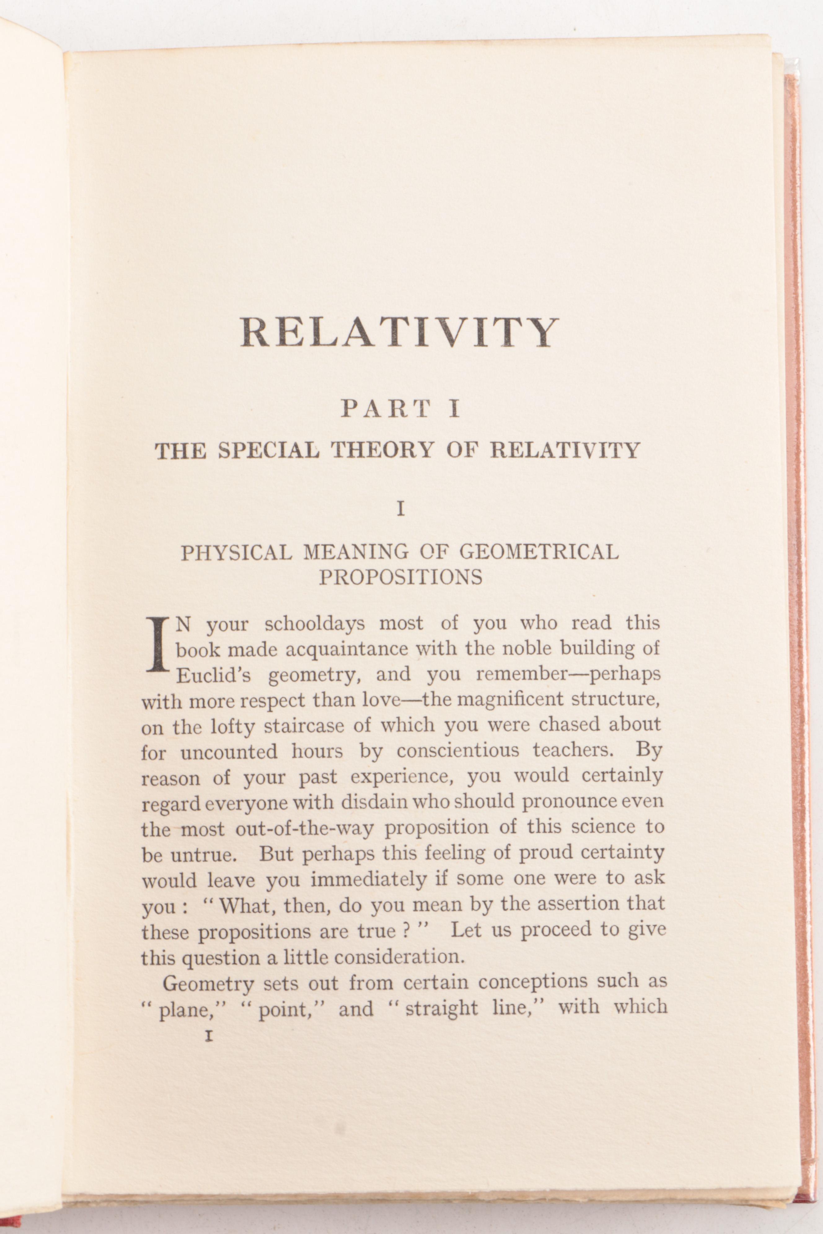 First Edition, First Printing "Relativity" by Einstein with Custom Clamshell Box