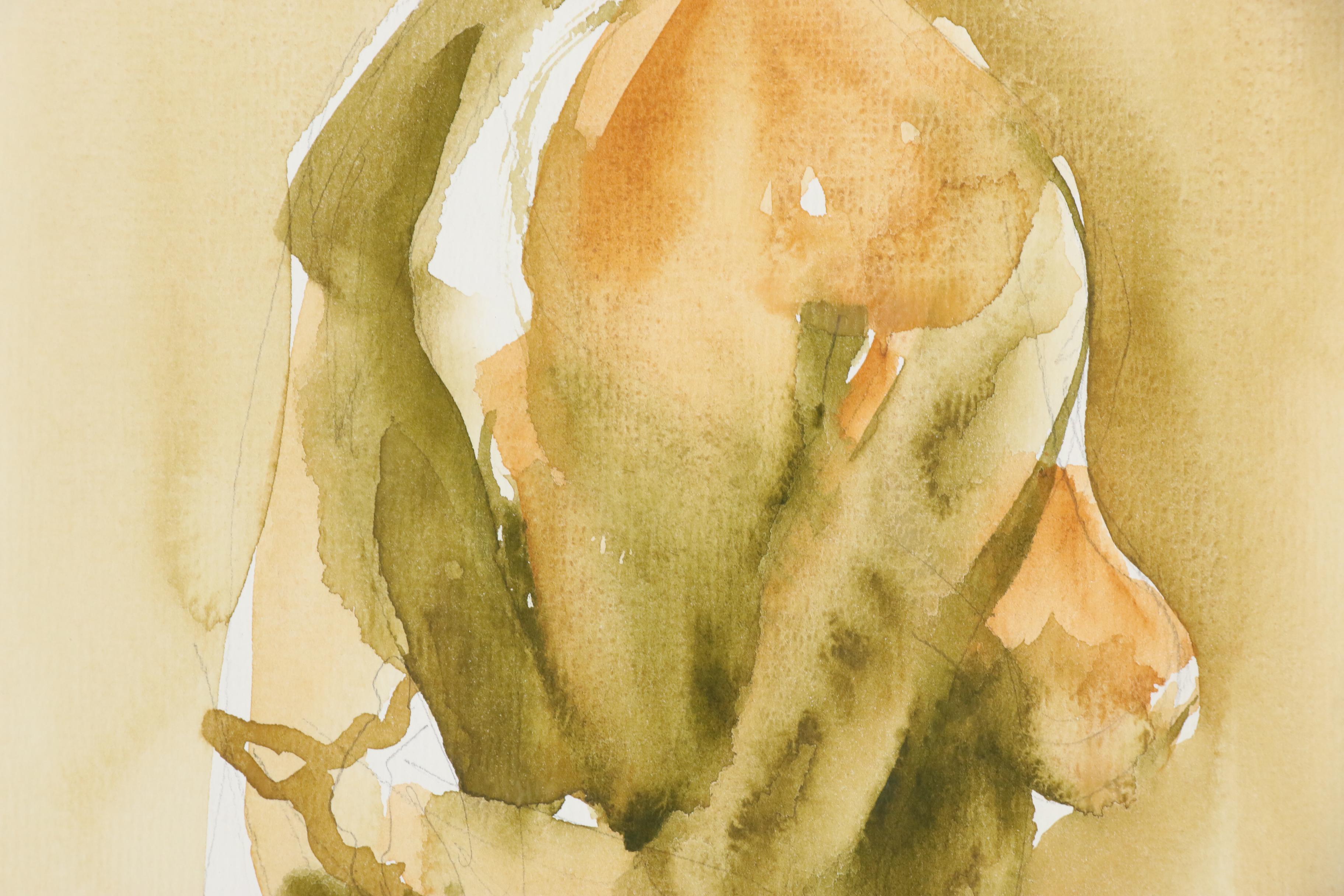 John Tuska Watercolor Painting of Female Nude, Late 20th Century