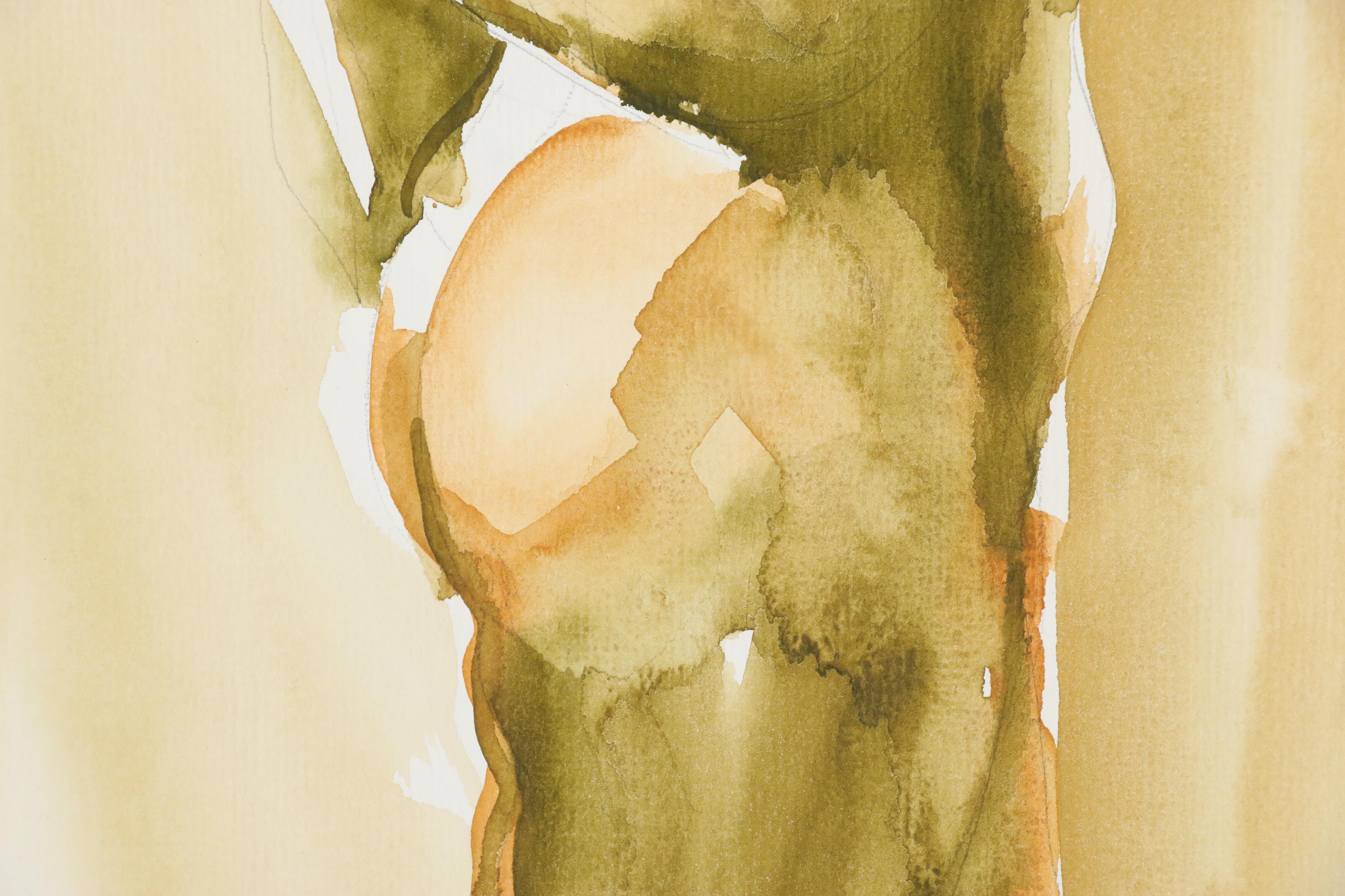 John Tuska Watercolor Painting of Female Nude, Late 20th Century