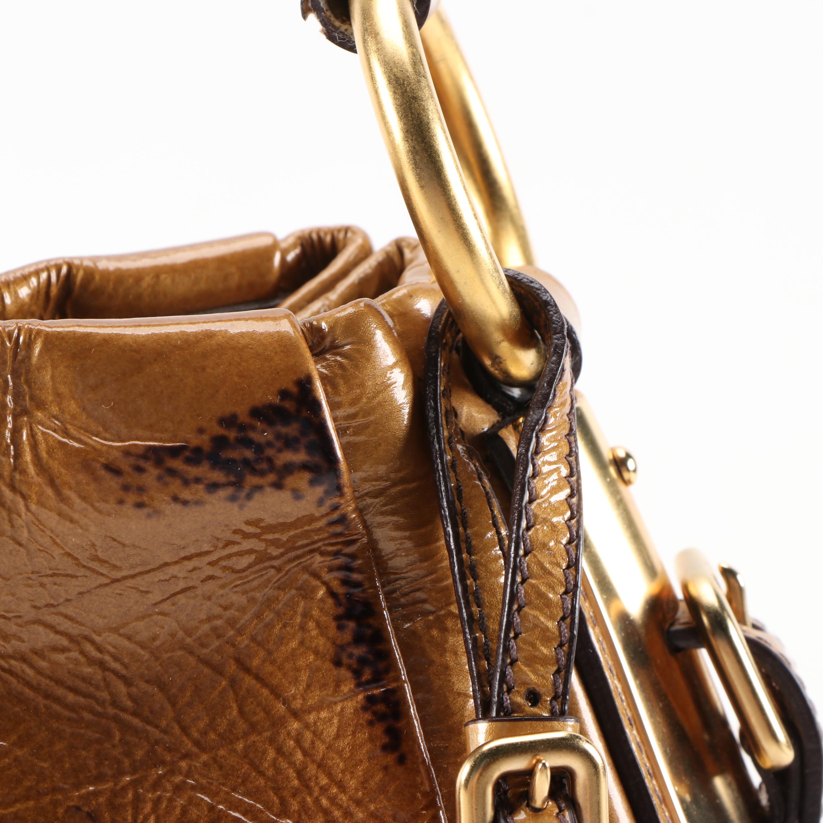 Prada Shoulder Bag in Blond Mordore Vernice Sfumata Ombré Patent Leather