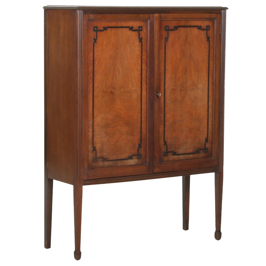 Colonial Revival Walnut China Cabinet, Early 20th Century