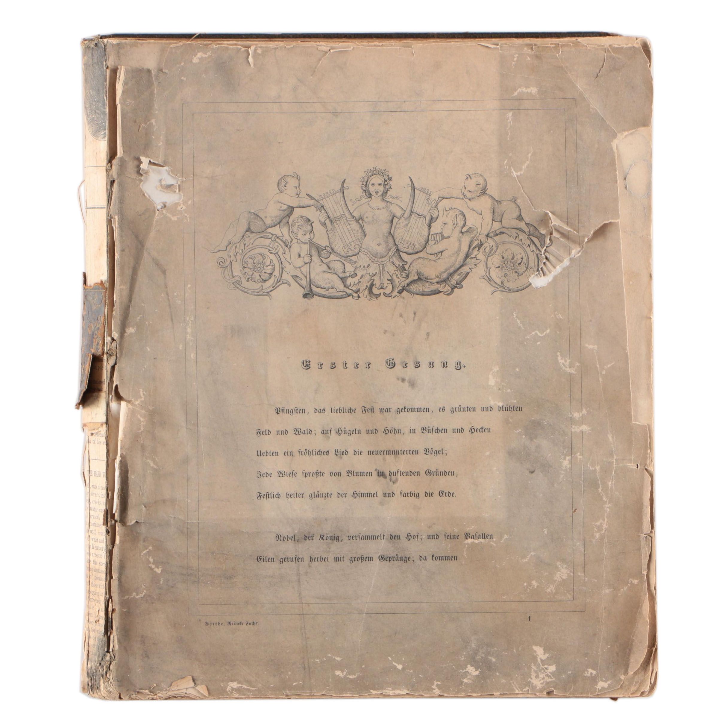 Illustrated German-Language "Reynard the Fox" by Johann Wolfgang von Goethe