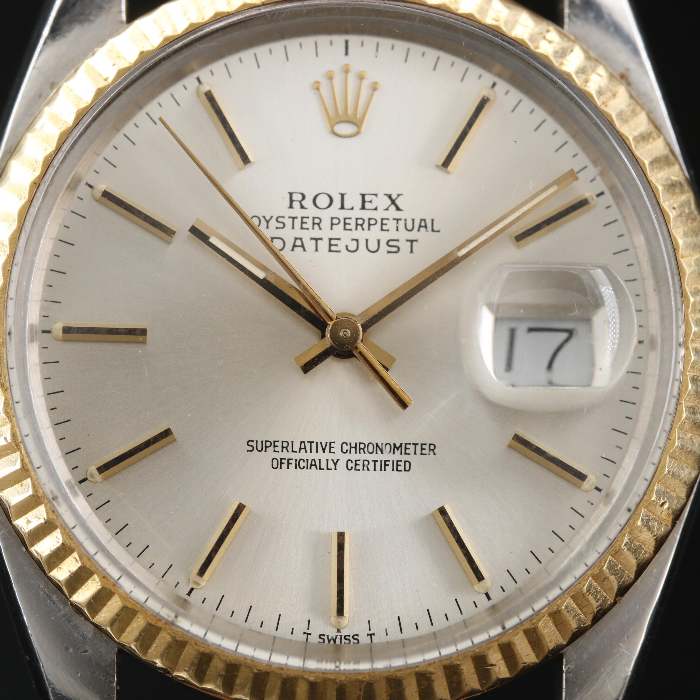 1985 Rolex "Datejust" 18K Gold and Stainless Steel Watch