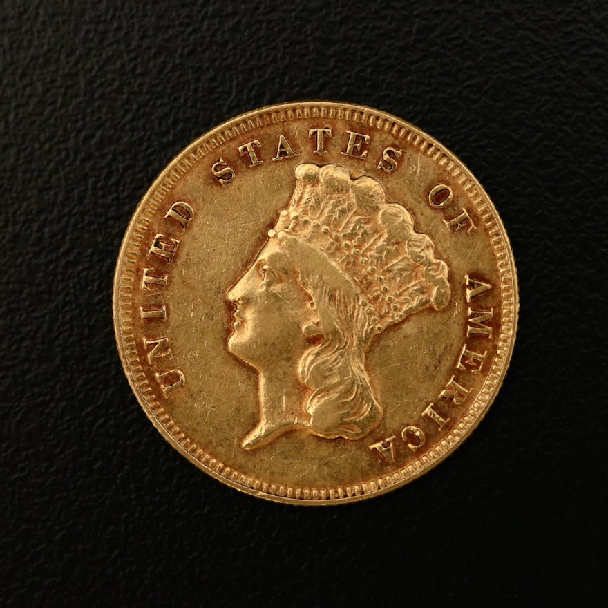 1874 Indian Princess Head $3 Gold Coin