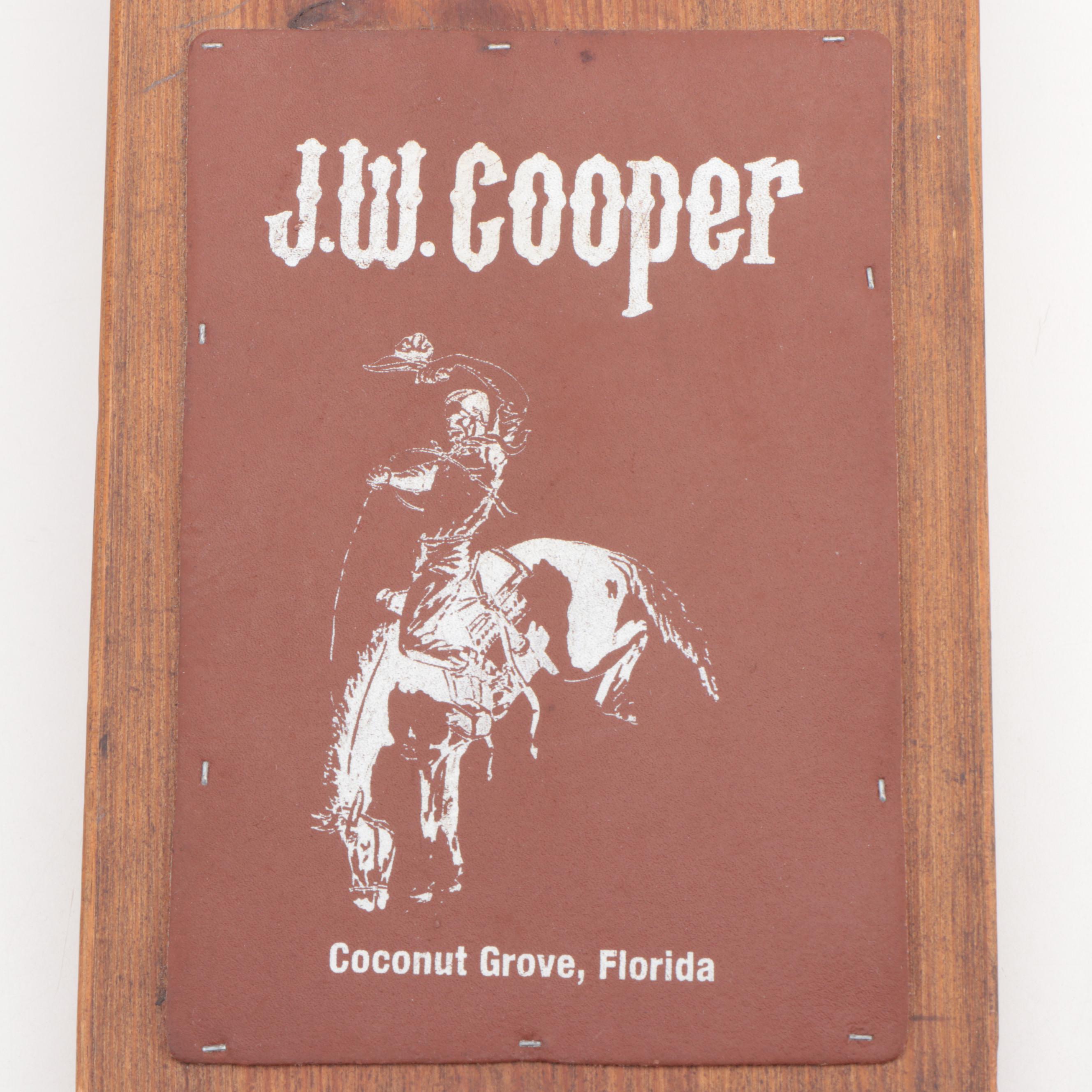 J.W. Cooper Wooden Boot Jack with "V" Leather Bean Bag Weight