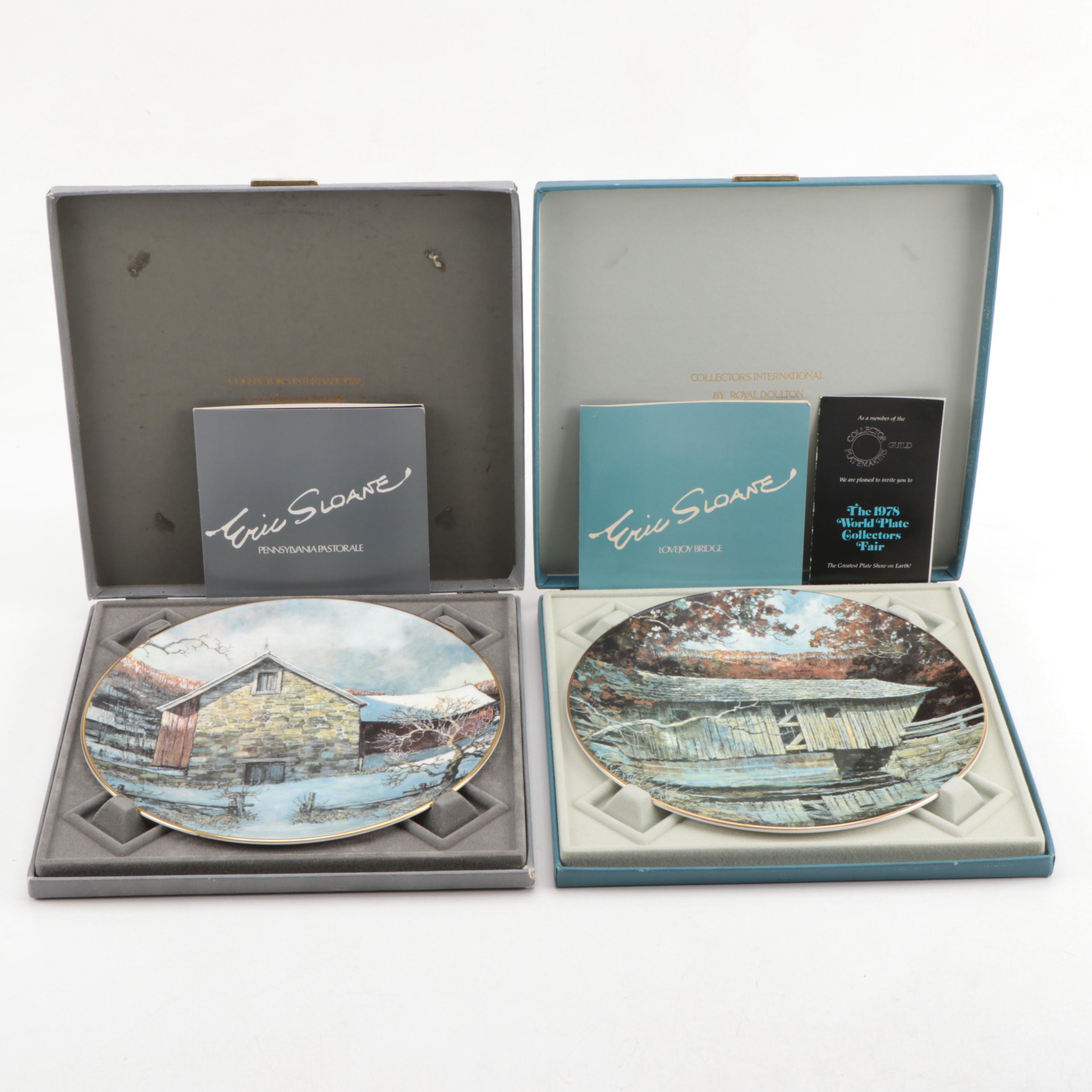 Royal Doulton Eric Sloane Collector Plates Including "Lovejoy Bridge," 1977–1978