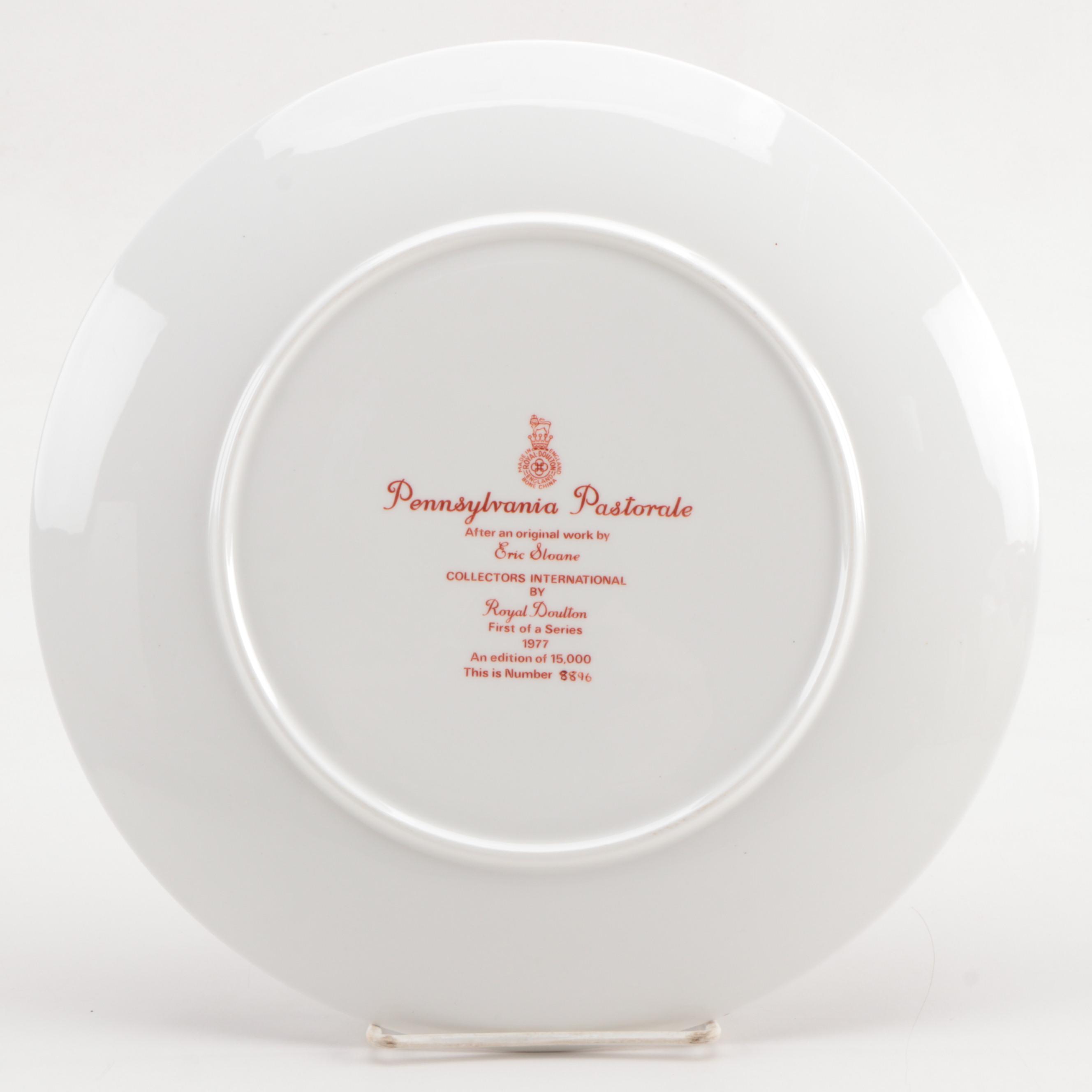 Royal Doulton Eric Sloane Collector Plates Including "Lovejoy Bridge," 1977–1978