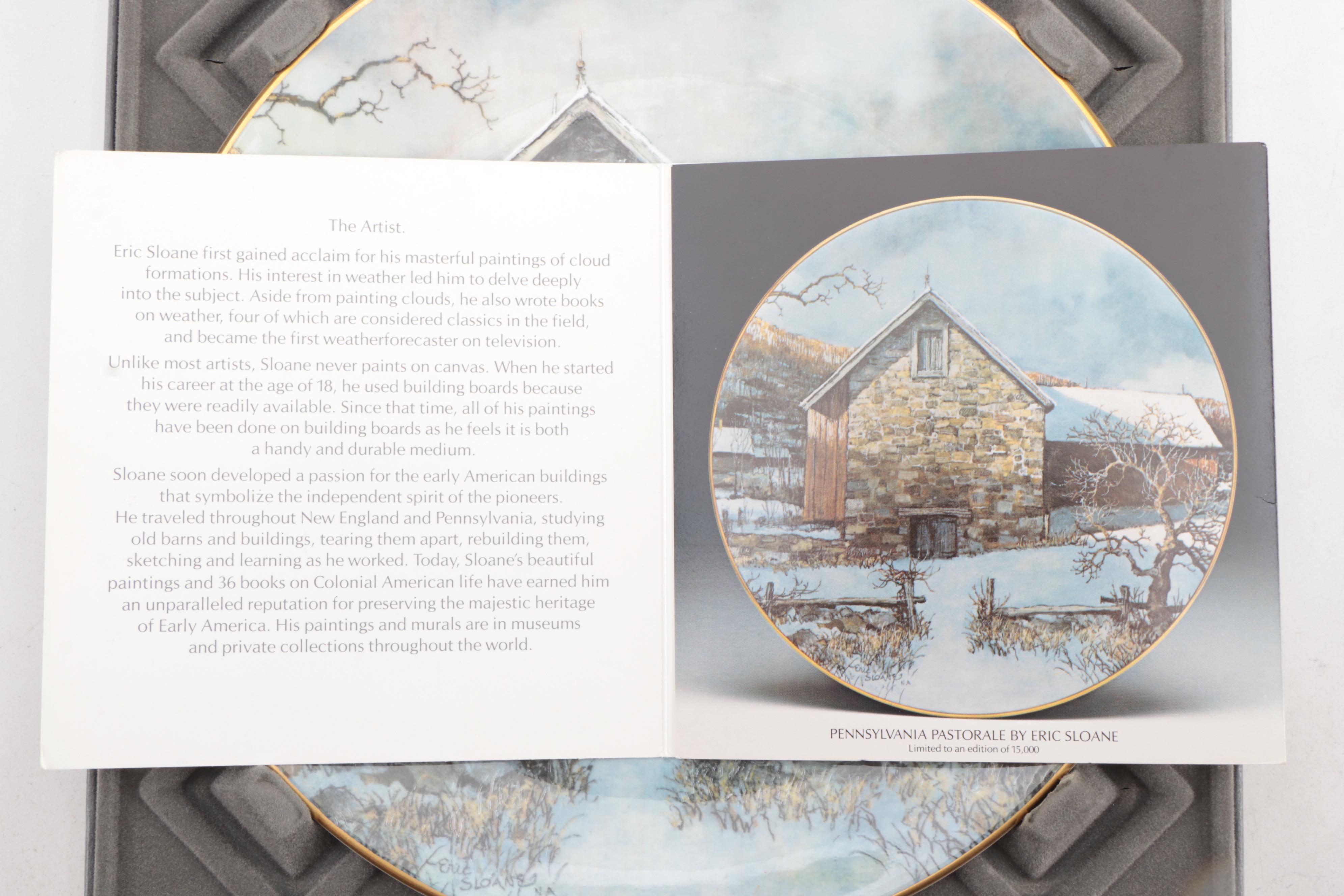Royal Doulton Eric Sloane Collector Plates Including "Lovejoy Bridge," 1977–1978