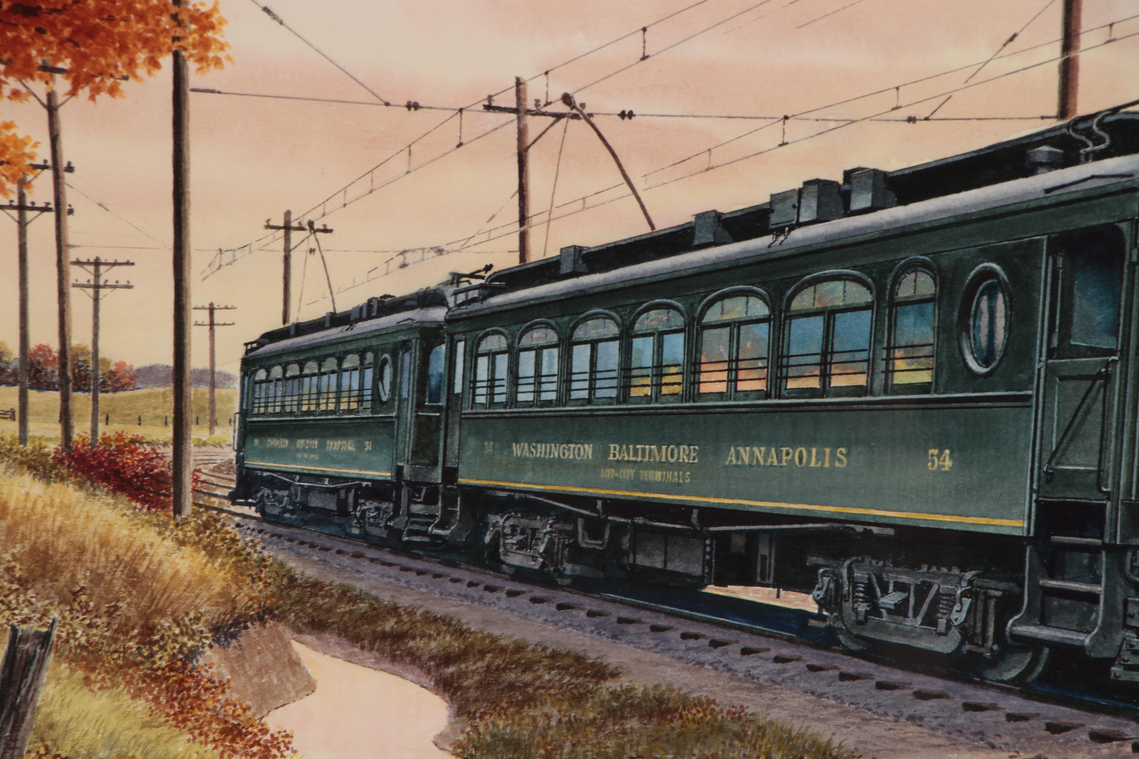 Howard Fogg Watercolor Painting of Baltimore Limited Train