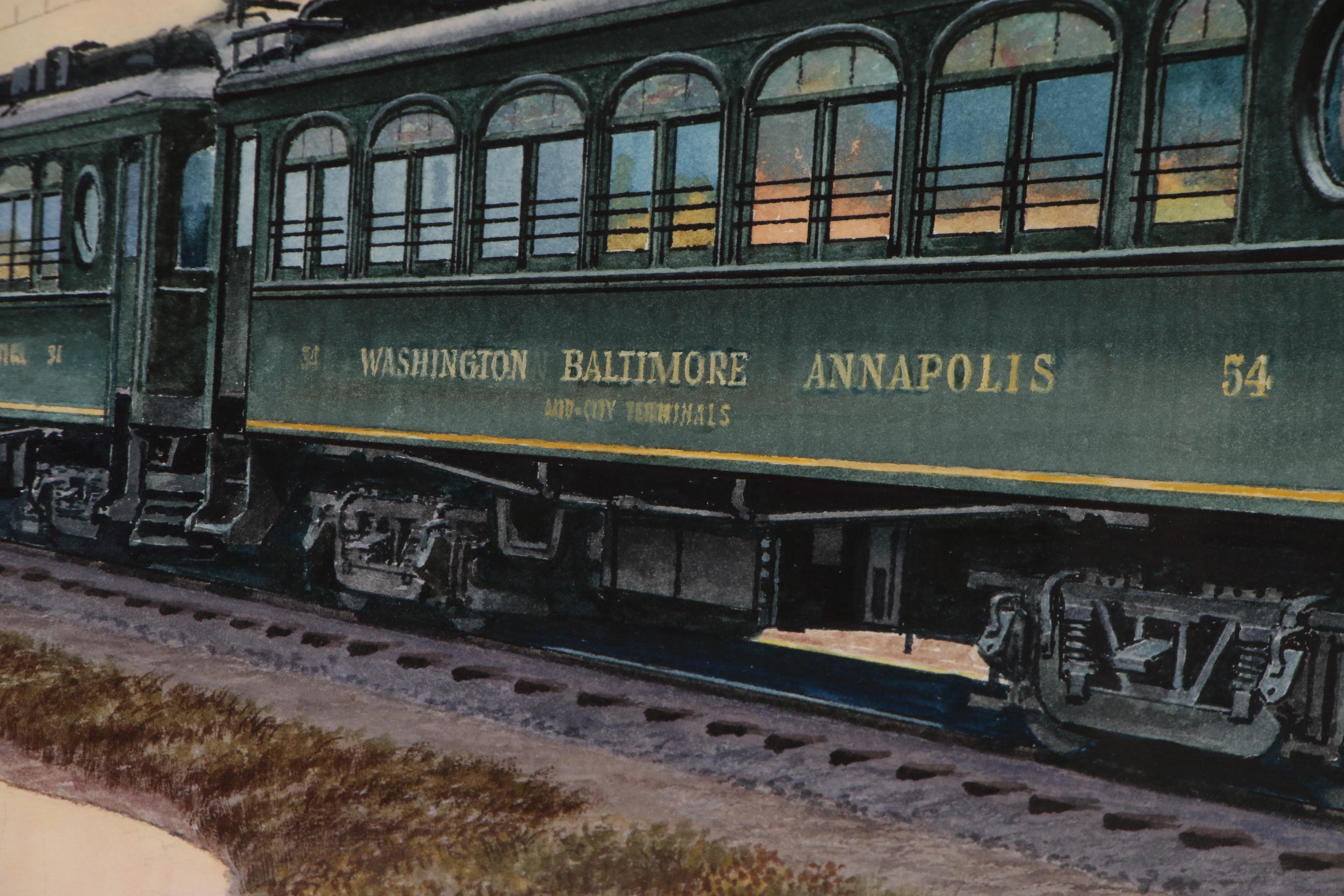 Howard Fogg Watercolor Painting of Baltimore Limited Train