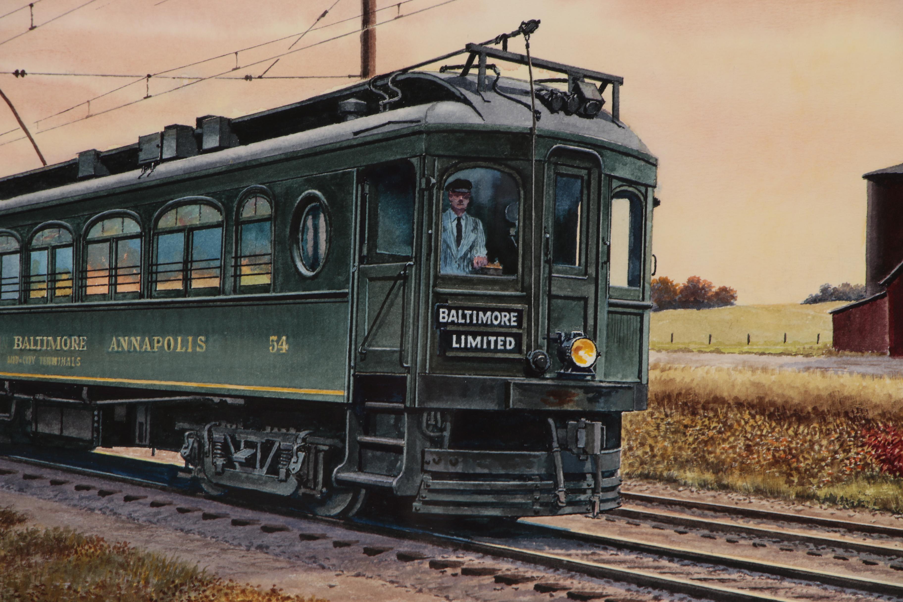 Howard Fogg Watercolor Painting of Baltimore Limited Train