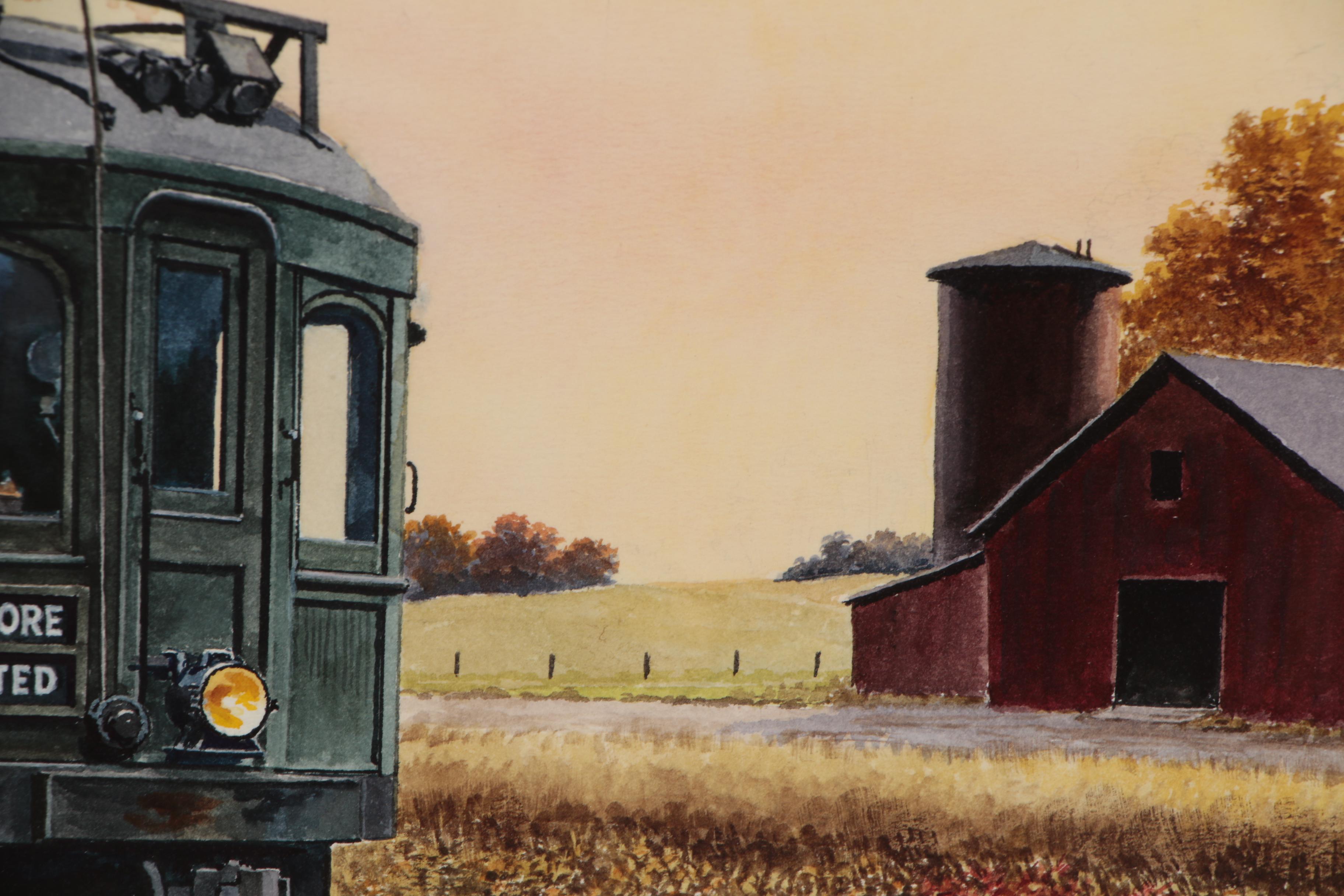 Howard Fogg Watercolor Painting of Baltimore Limited Train