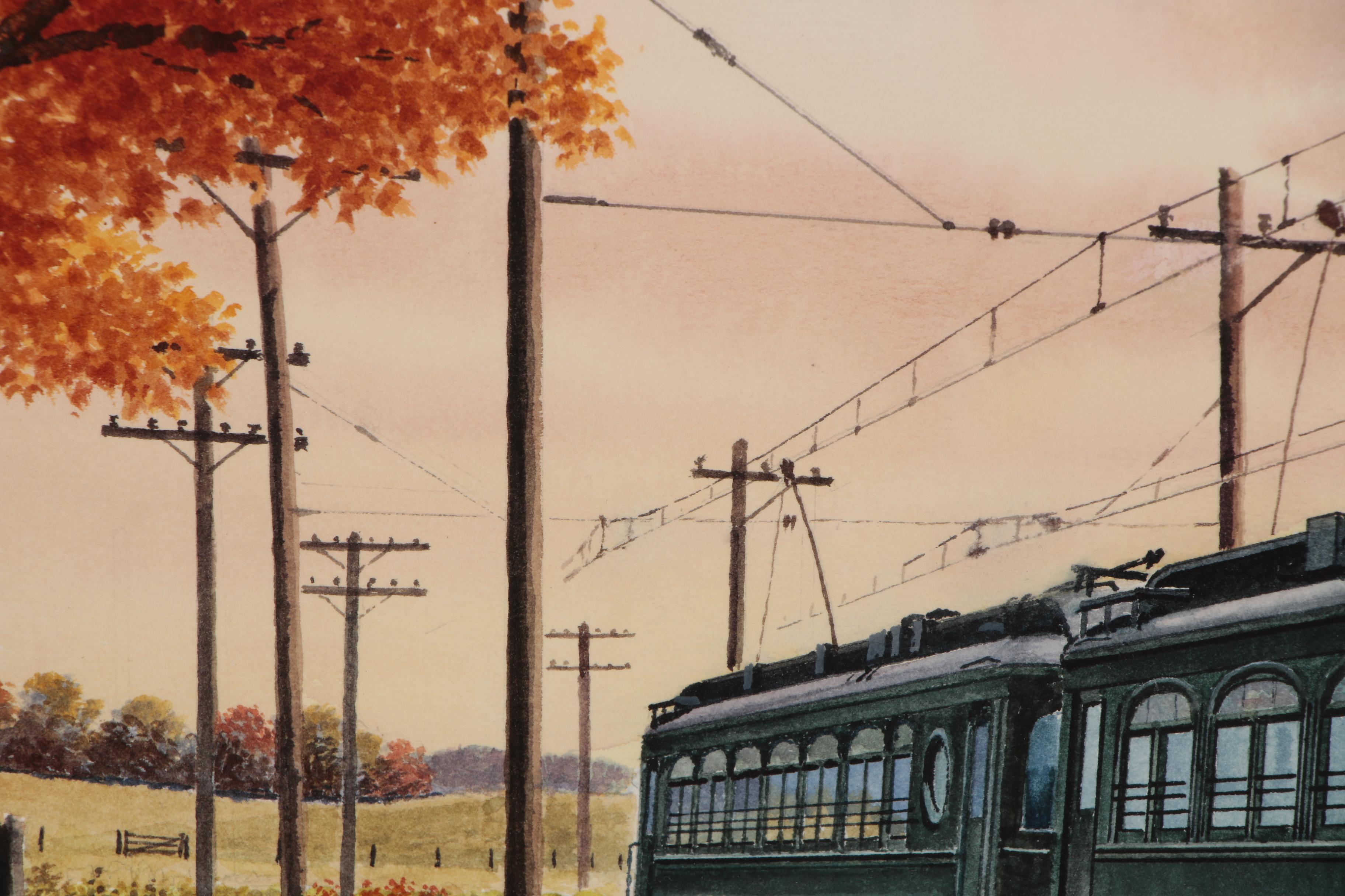 Howard Fogg Watercolor Painting of Baltimore Limited Train